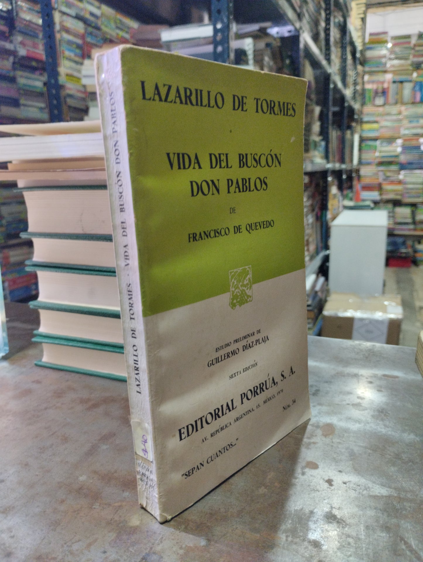 LAZARILLO DE TORMES VIDA DEL BUSCON DON PABLOS POR FRANCISCO DE QUEVEDO USADO NOVELAS ALDAMA