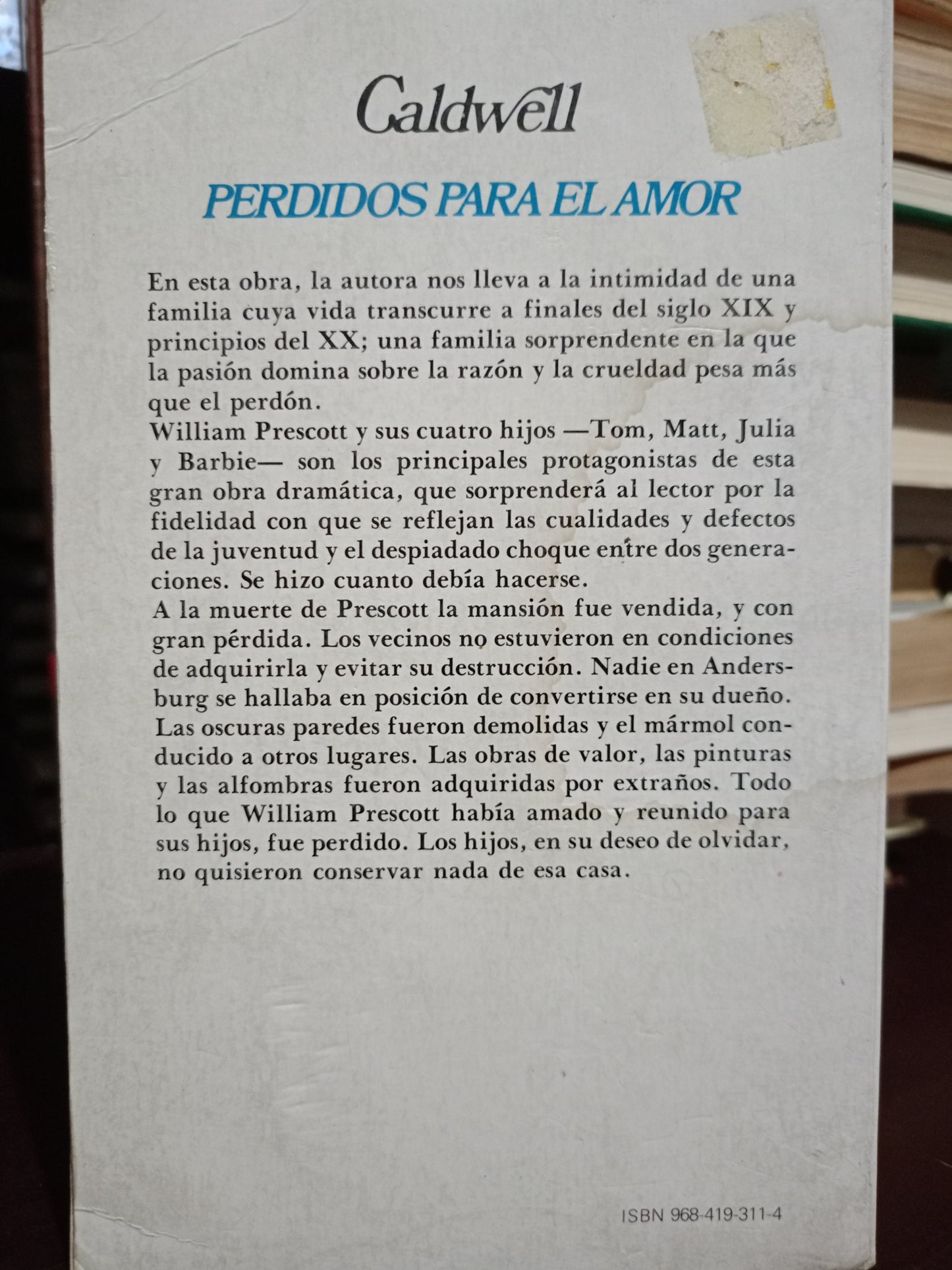 PERDIDOS PARA EL AMOR TAYLOR CALDWELL USADO NOVELA LITERARIO 305