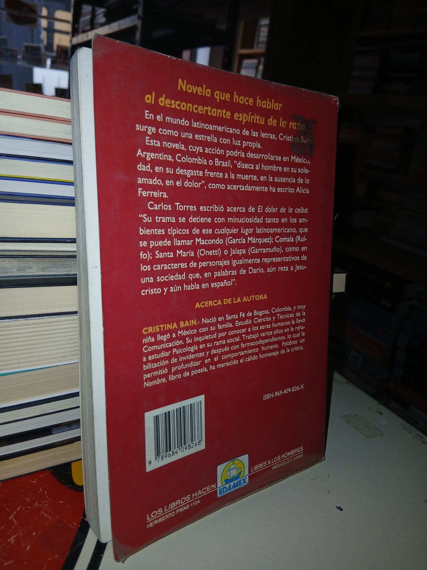 EL DOLOR DE LA CEIBA POR CRISTINA BAIN USADO NOVELA LITERARIO 207