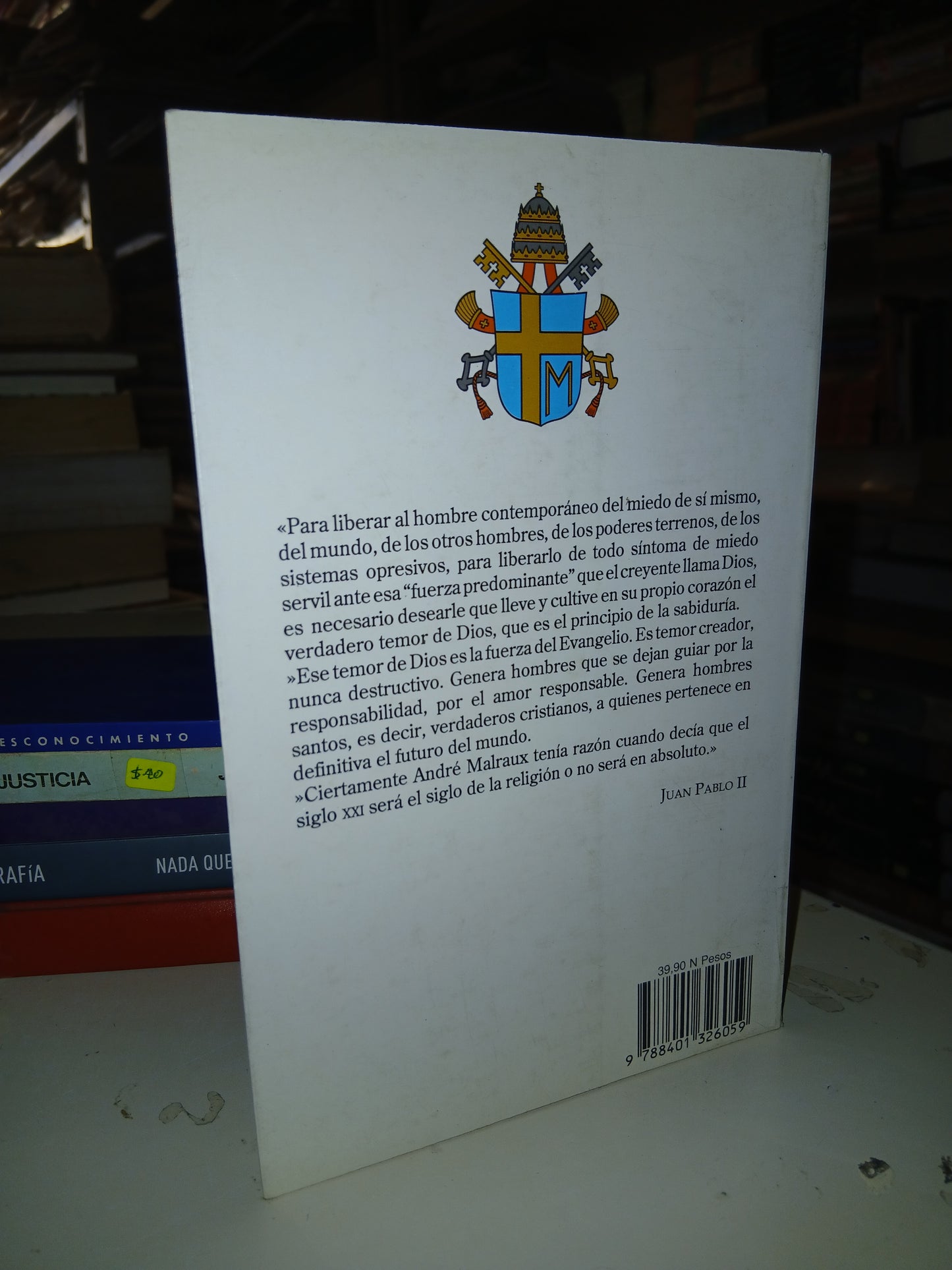 JUAN PABLO II: CRUZANDO EL UMBRAL DE LA ESPERANZA POR VITTORIO MESSORI USADO RELIGIÓN LITERARIO 207