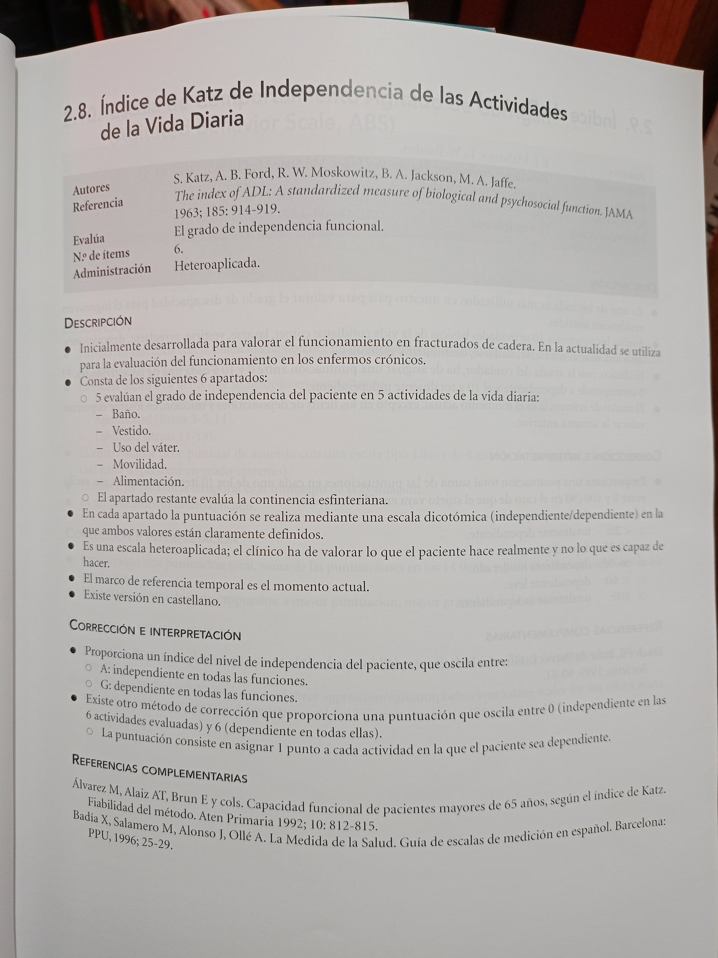 BANCO DE INSTRUMENTOS BÁSICOS PARA LA PRÁCTICA DE LA PSIQUIATRÍA CLÍNICA POR M.P. GARCÍA-PORTILLA, M.T. BASCARÁN ET. AL., USADO PSICOLOGÍA LITERARIO 305
