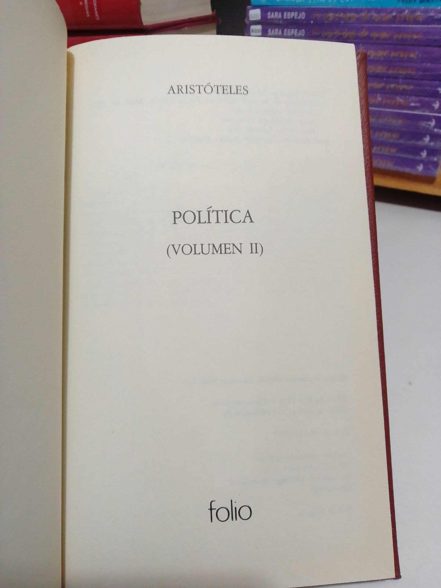 POLITICA II POR ARISTOTELES USADO NOVELA JUAREZ