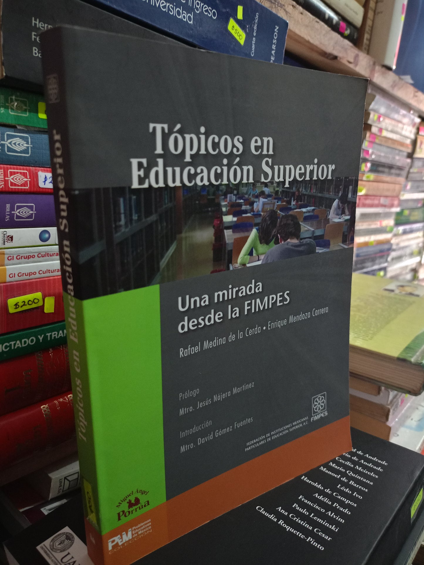 TOPICOS EN EDUCACION SUPERIOR POR RAFAEL MEDINA DE LA CERDA, ENRIQUE MENDOZA CARRERA USADO EDUCACIÓN LITERARIO 305