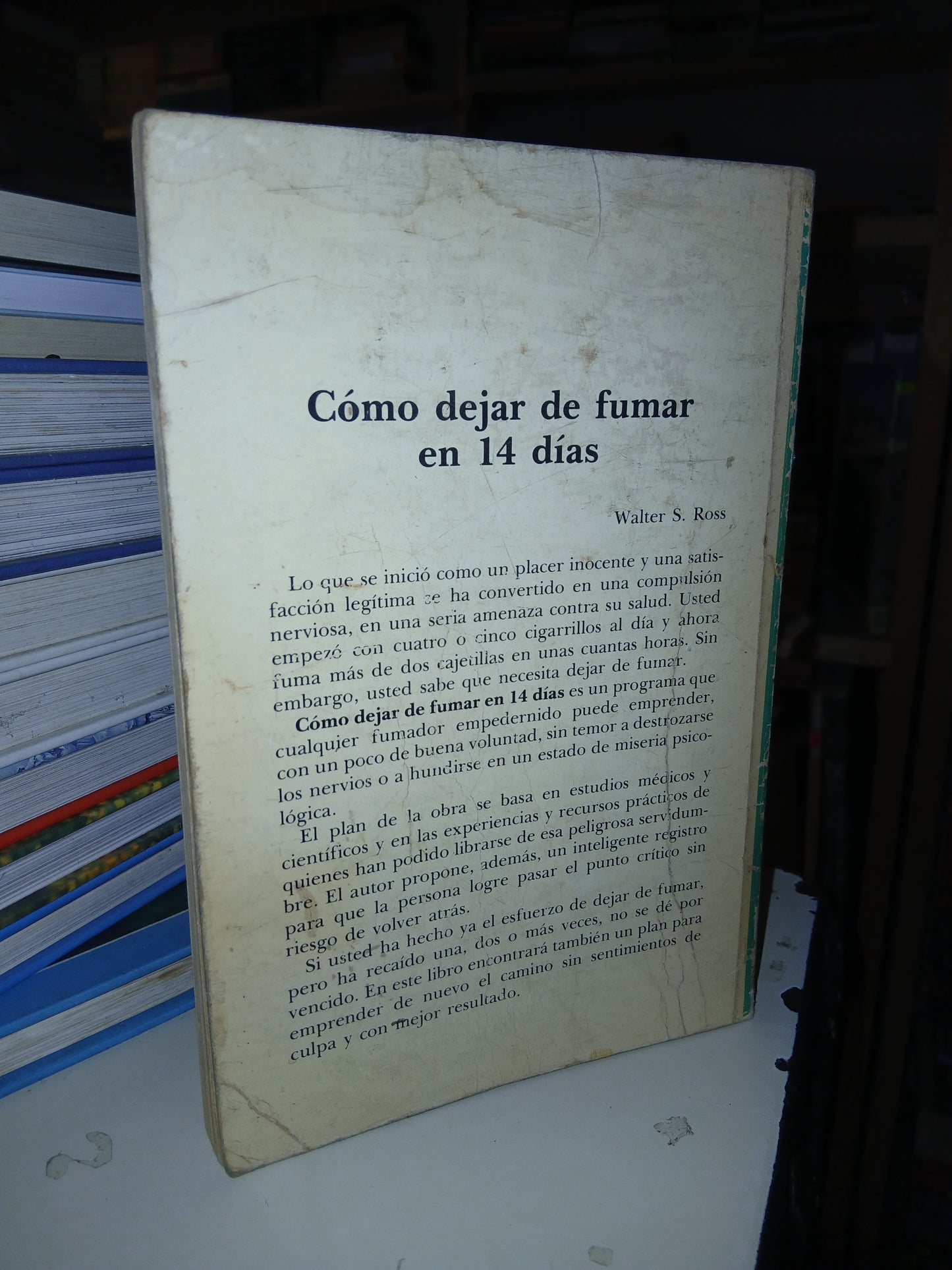 COMO DEJAR DE FUMAR EN 14 DÍAS POR WALTER S. ROSS USADO SUPERACIÓN PERSONAL LITERARIO 207