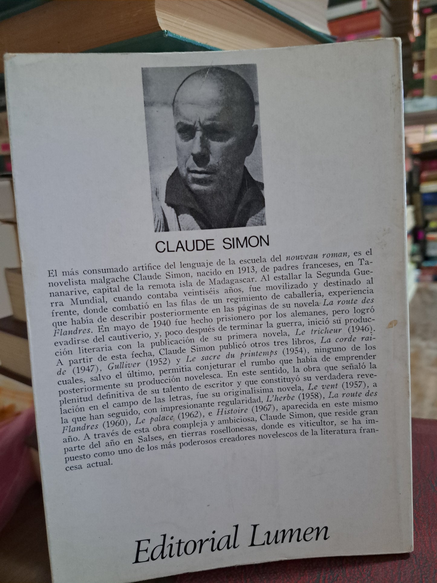 LA RUTA DE FLANDES CLAUDE SIMON USADO NOVELAS ALDAMA