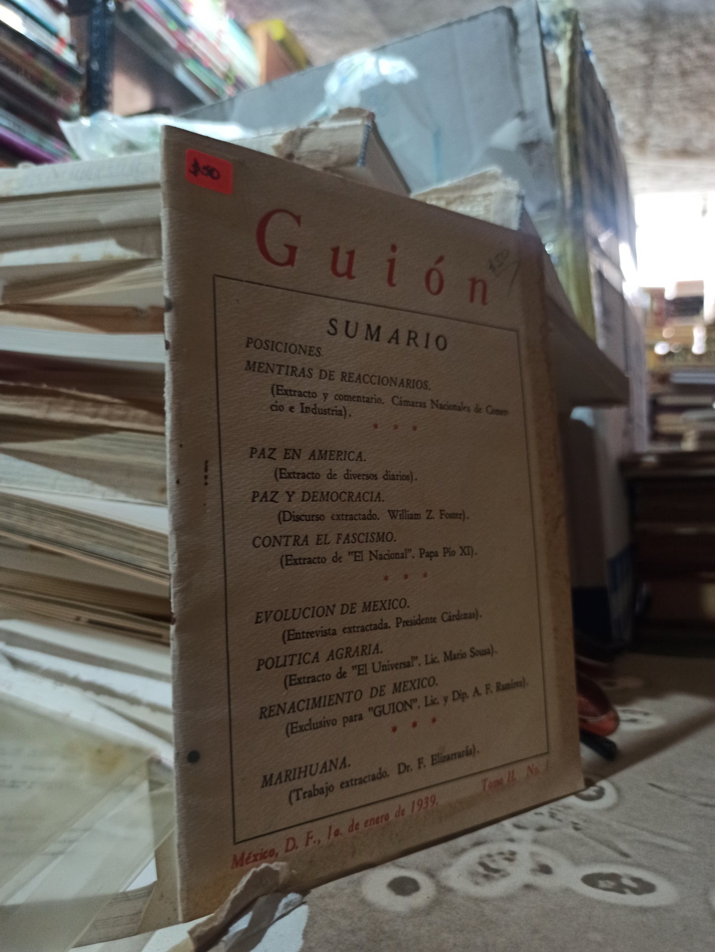 GUION SUMARIO USADO ANTIGUOS ALDAMA