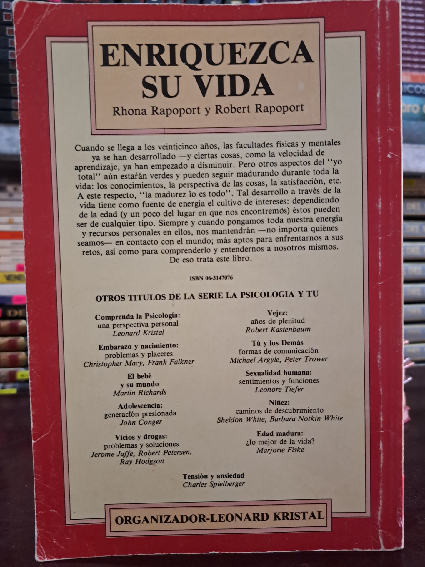 ENRIQUEZCA SU VIDA RHONA RAPOPORT Y ROBERT RAPOPORT USADO PSICOLOGÍA LITERARIO 305