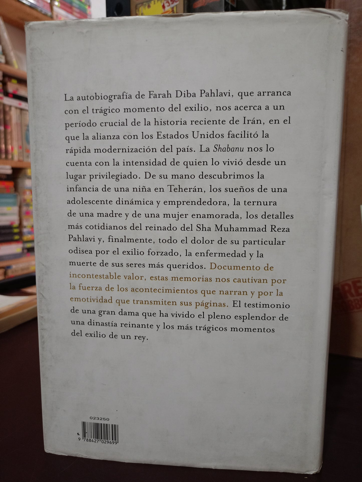 MEMORIAS POR FARAH DIBA PAHLAVI USADO NOVELA LITERARIO 305