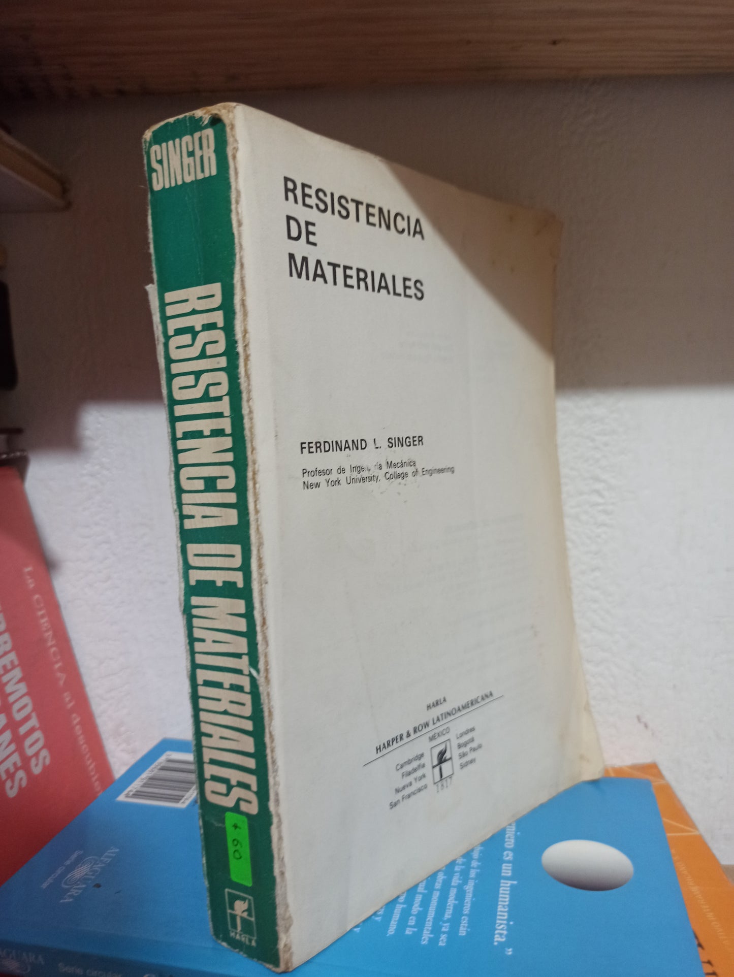 RESISTENCIA DE MATERIALES POR FERDINAND L. SINGER USADO MATEMÁTICAS JUÁREZ