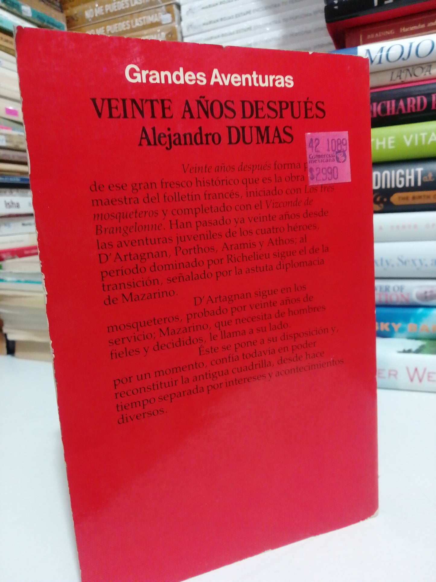 VEINTE AÑOS DESPUÉS 1 POR ALEJANDRO DUMAS USADO NOVELA JUÁREZ