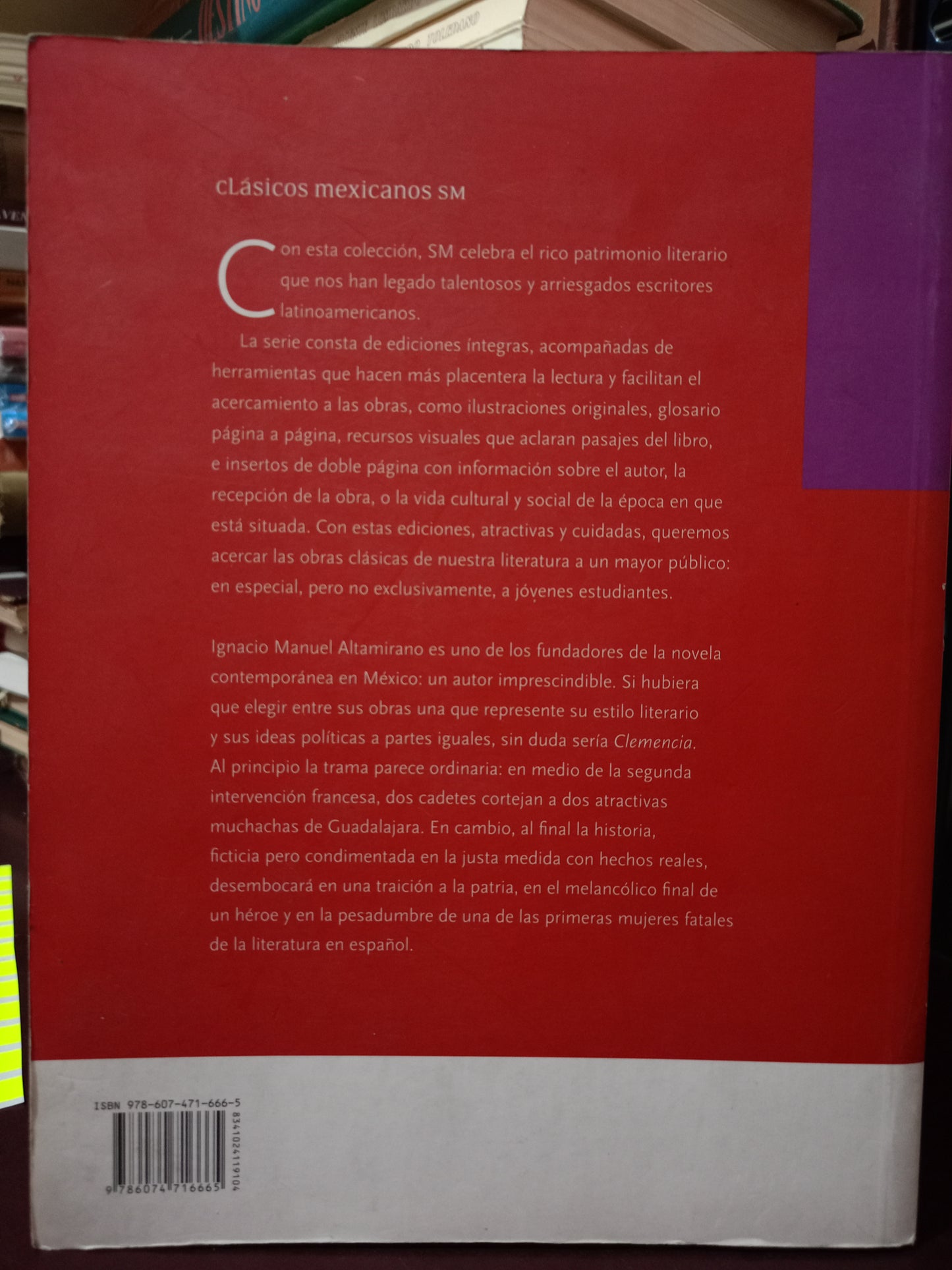 CLEMENCIA IGNACIO MANUEL ALTAMIRANO USADO NOVELA LITERARIO 305