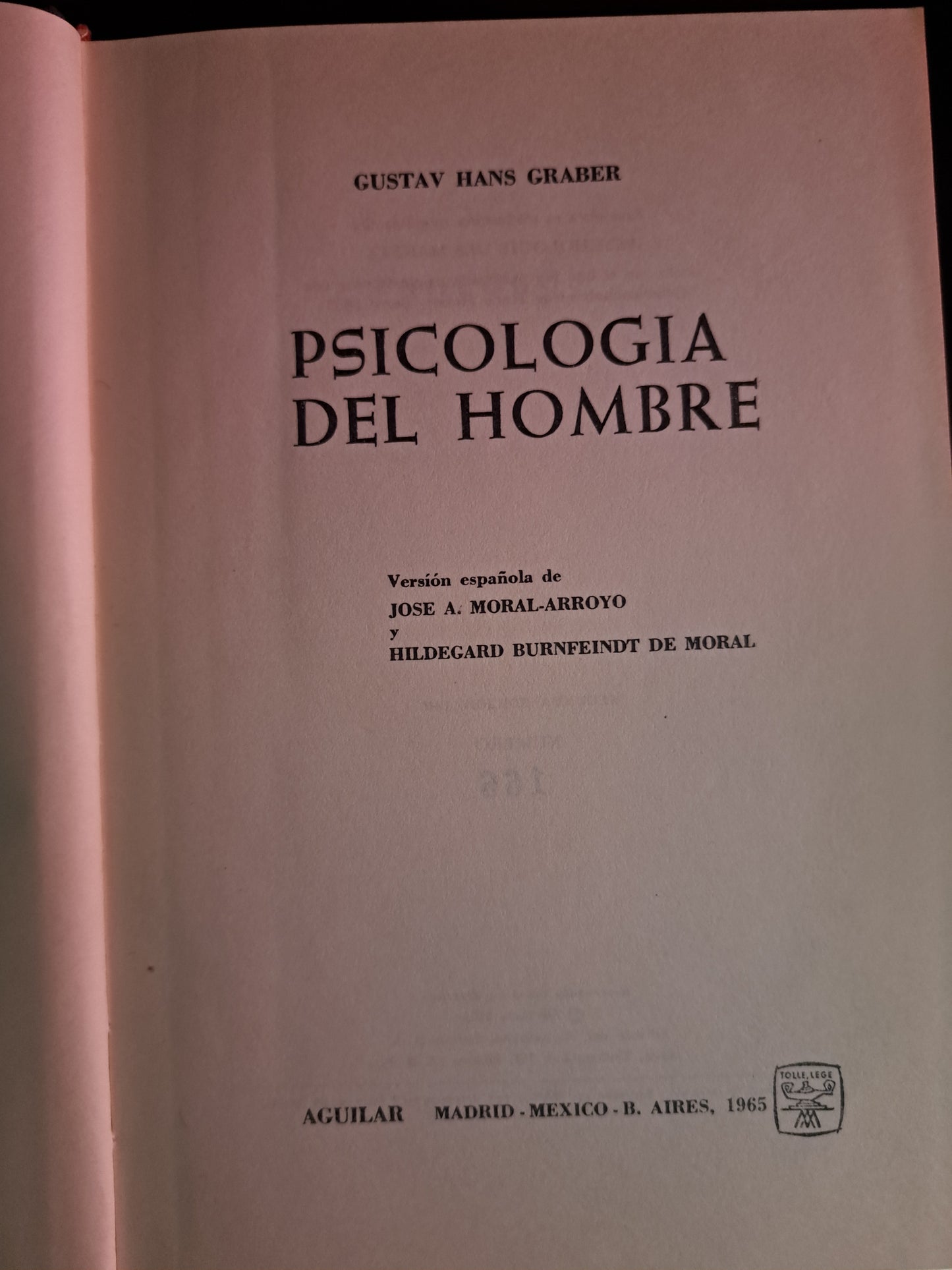 PSICOLOGÍA DEL HOMBRE GUSTAV HANS GRABER USADO PSICOLOGÍA LITERARIO 305