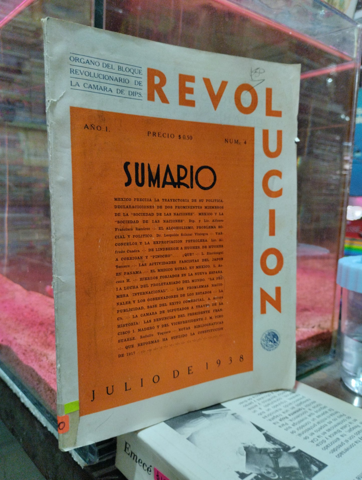 ÓRGANO DEL BLOQUE REVOLUCIONARIO DE LA CÁMARA DE DIPS. REVOLUCIÓN SUMARIO JULIO DE 1938 USADO HISTORIA ALDAMA