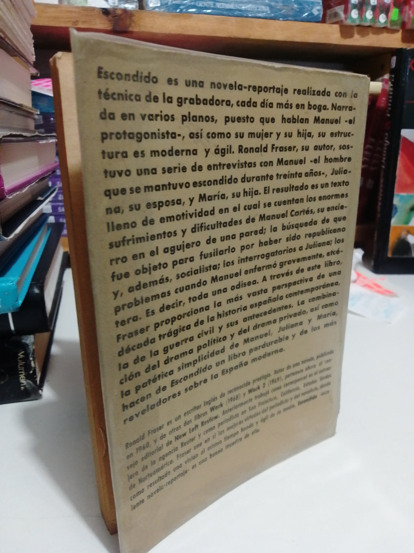 ESCONDIDO LA VIDA DE MANUEL CORTES POR RONALD FRASER USADO HISTORIA JUAREZ