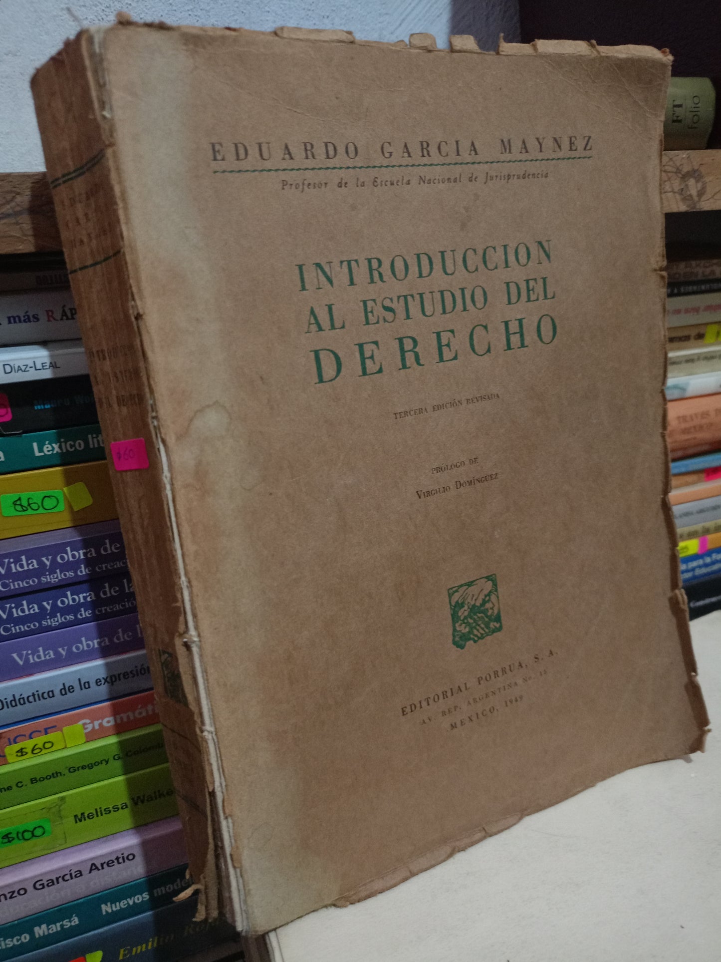 INTRODUCCION AL ESTUDIO DEL DERECHO POR EDUARDO GARCIA MAYNEZ USADO DERECHO LITERARIO 305