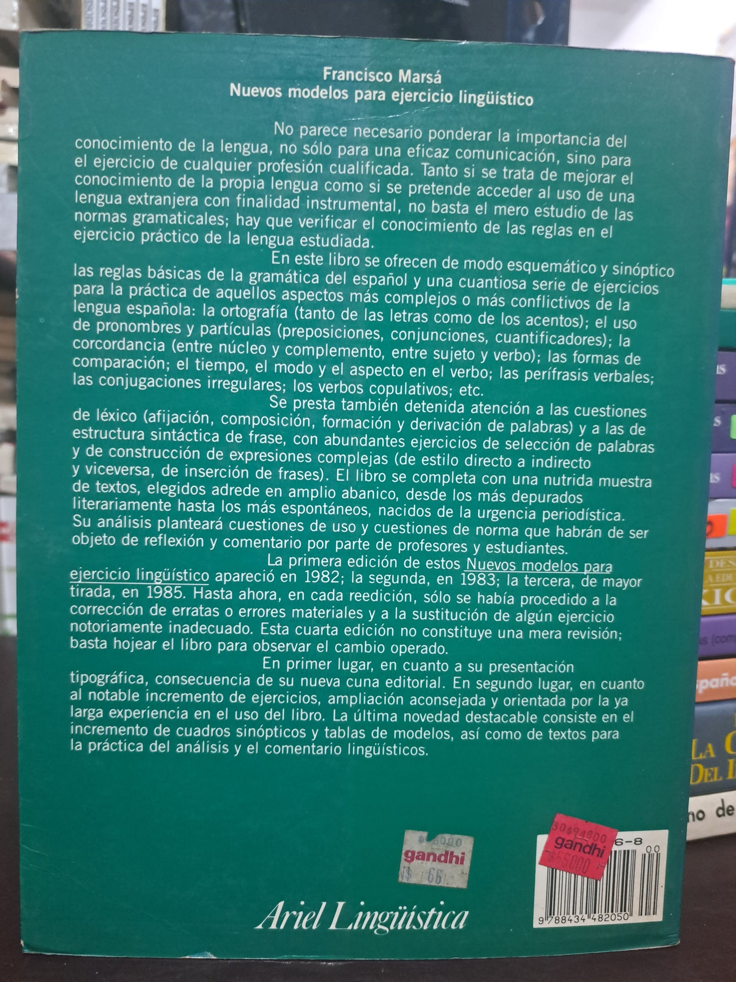 NUEVOS MODELOS PARA EJERCICIO LINGÜÍSTICO FRANCISCO MARSÁ USADO EDUCACIÓN LITERARIO 305