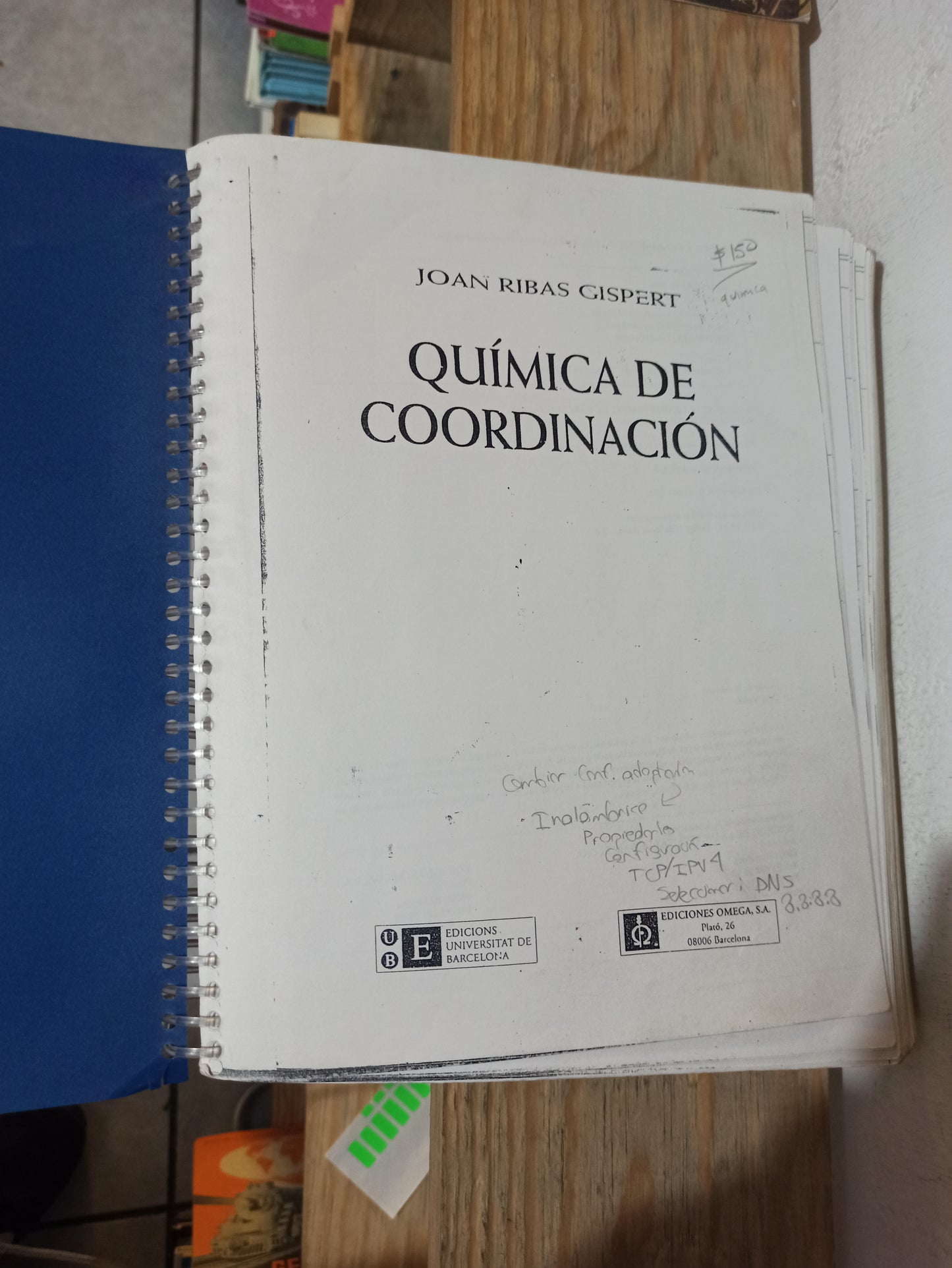 QUIMICA DE COORDINACION POR JOAN RIBAS GISPERT USADO QUÍMICA JUÁREZ