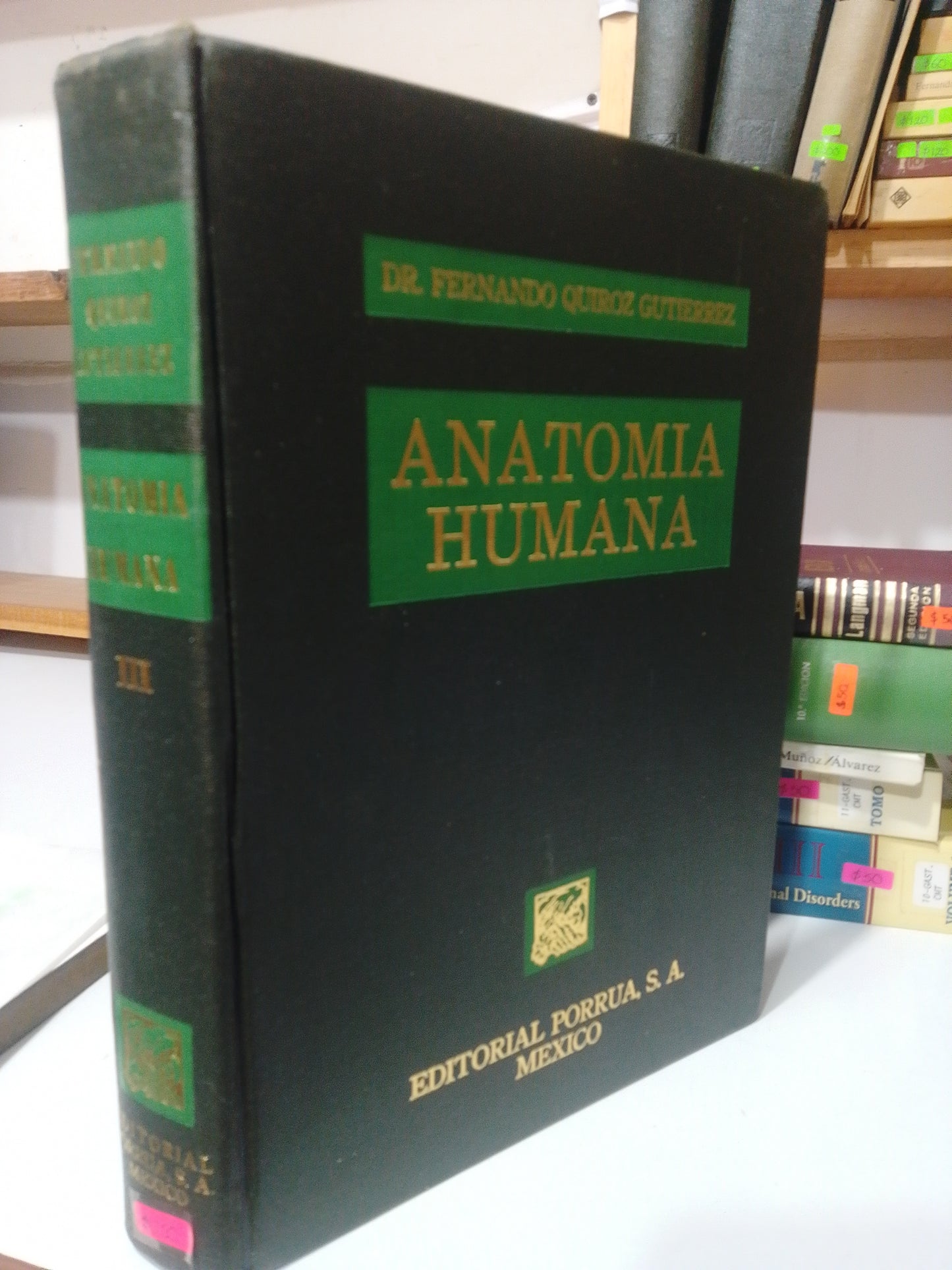 ANATOMIA HUMANA III POR DR. FEENANDO QUIROZ USADO SALUD JUAREZ