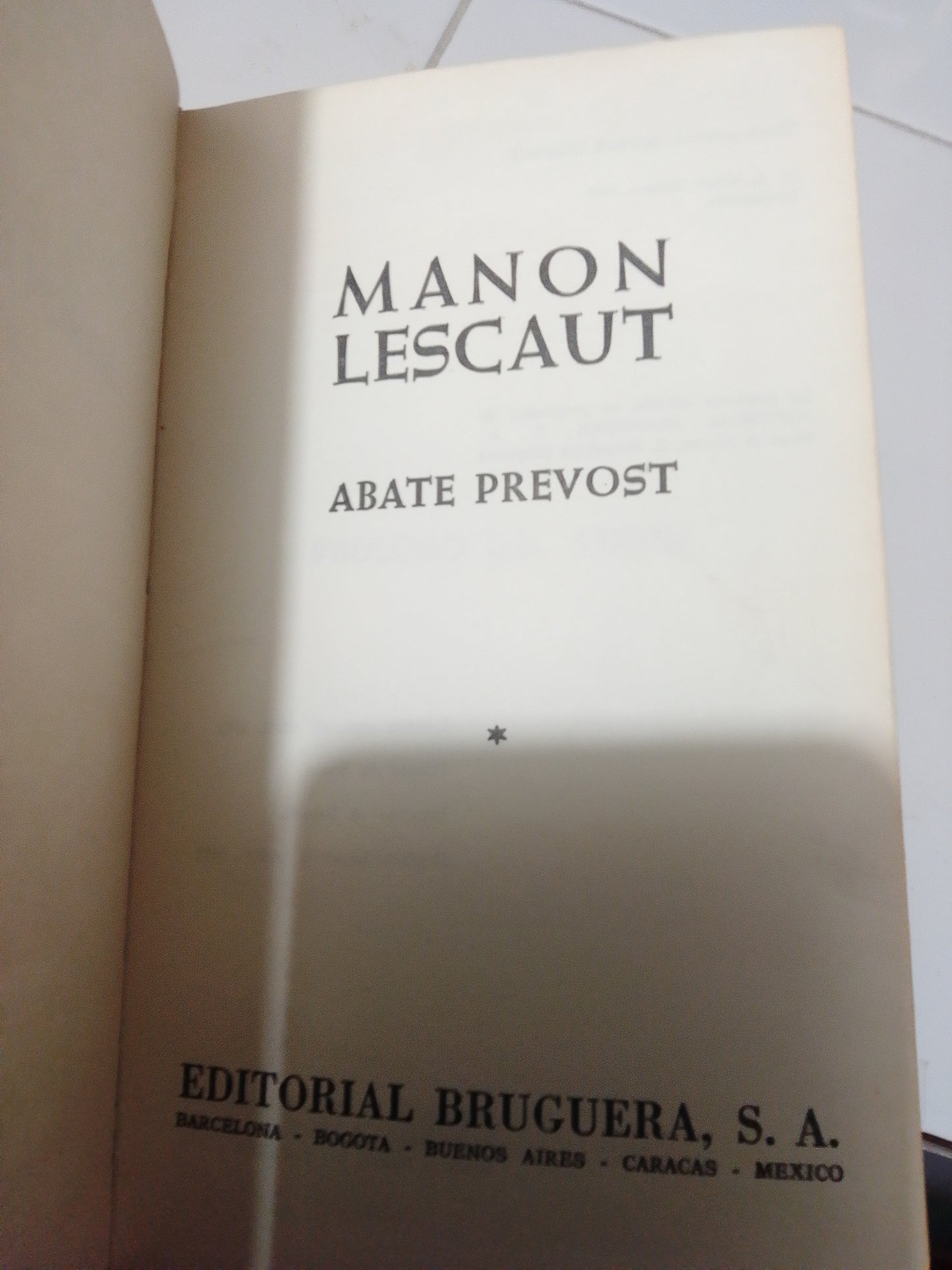 ABATE PREVOST POR MANON LESCAUT USADO NOVELA JUÁREZ