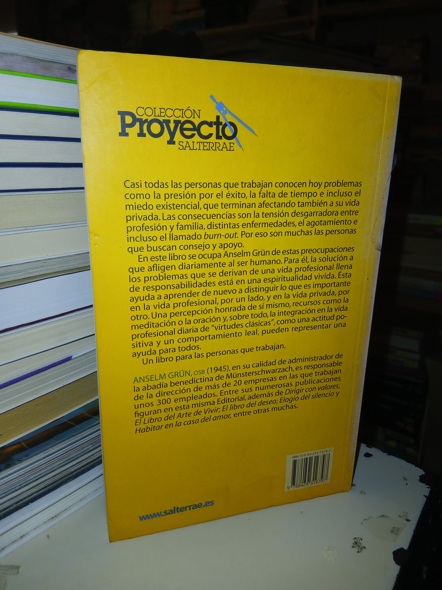 VIDA Y TRABAJO POR ANSELM GRÜN USADO SUPERACIÓN PERSONAL LITERARIO 207