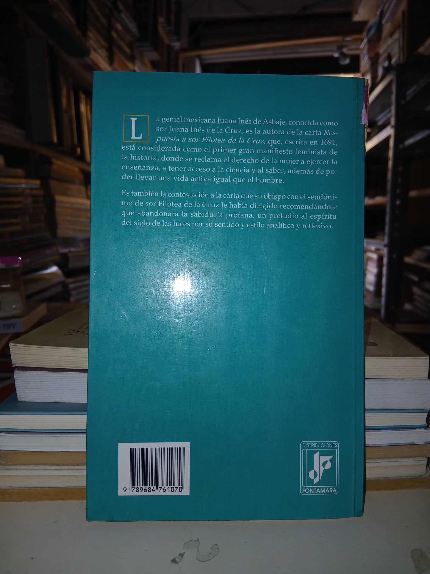 RESPUESTA A SOR FILOTEA DE LA CRUZ POR SOR JUANA INÉS DE LA CRUZ USADO NOVELA LITERARIO 207