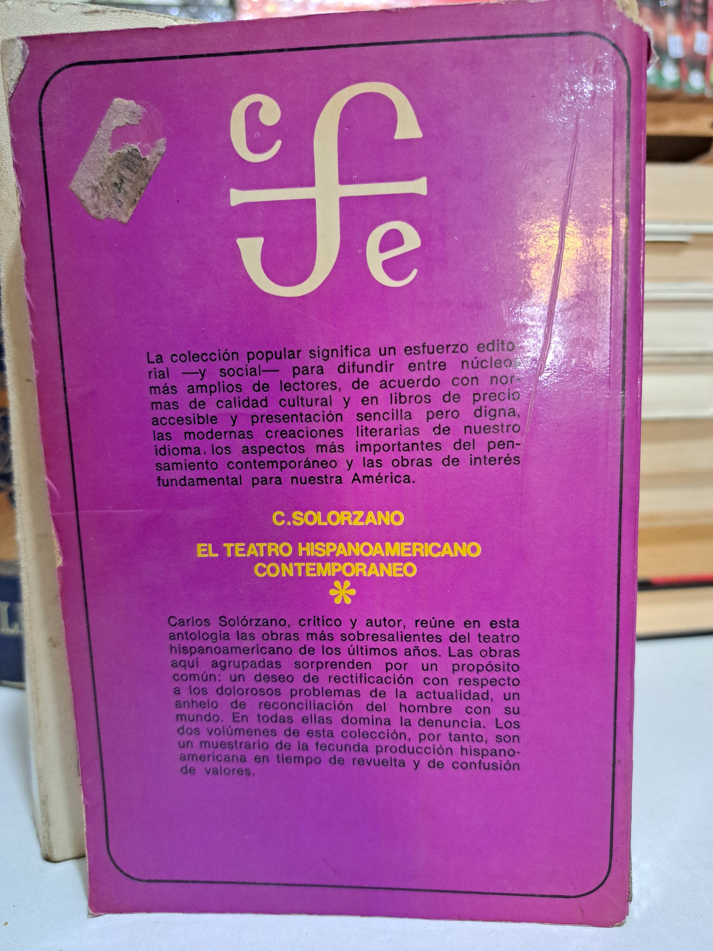 EL TEATRO HISPANOAMERICANO CONTEMPORÁNEO CARLOS SOLORZANO USADO NOVELA JUÁREZ