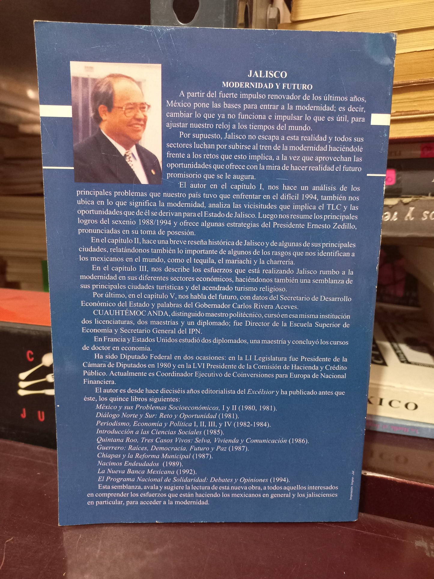 JALISCO MODERNIDAD Y FUTURO POR CUAUHTEMOC ANDA GUTIERREZ USADO HISTORIA LITERARIO 305