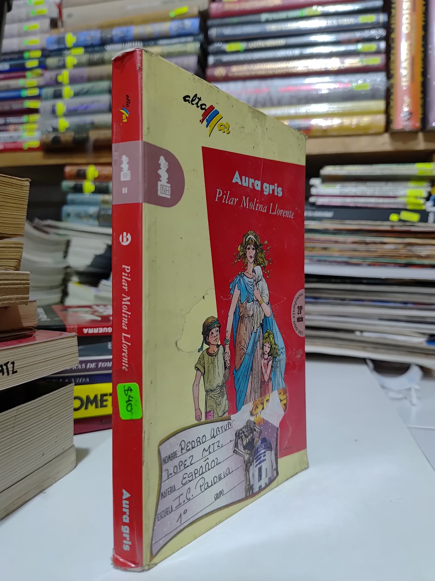 AURA GRIS POR PILAR MOLINA LLORENTE USADO NOVELAS JUAREZ