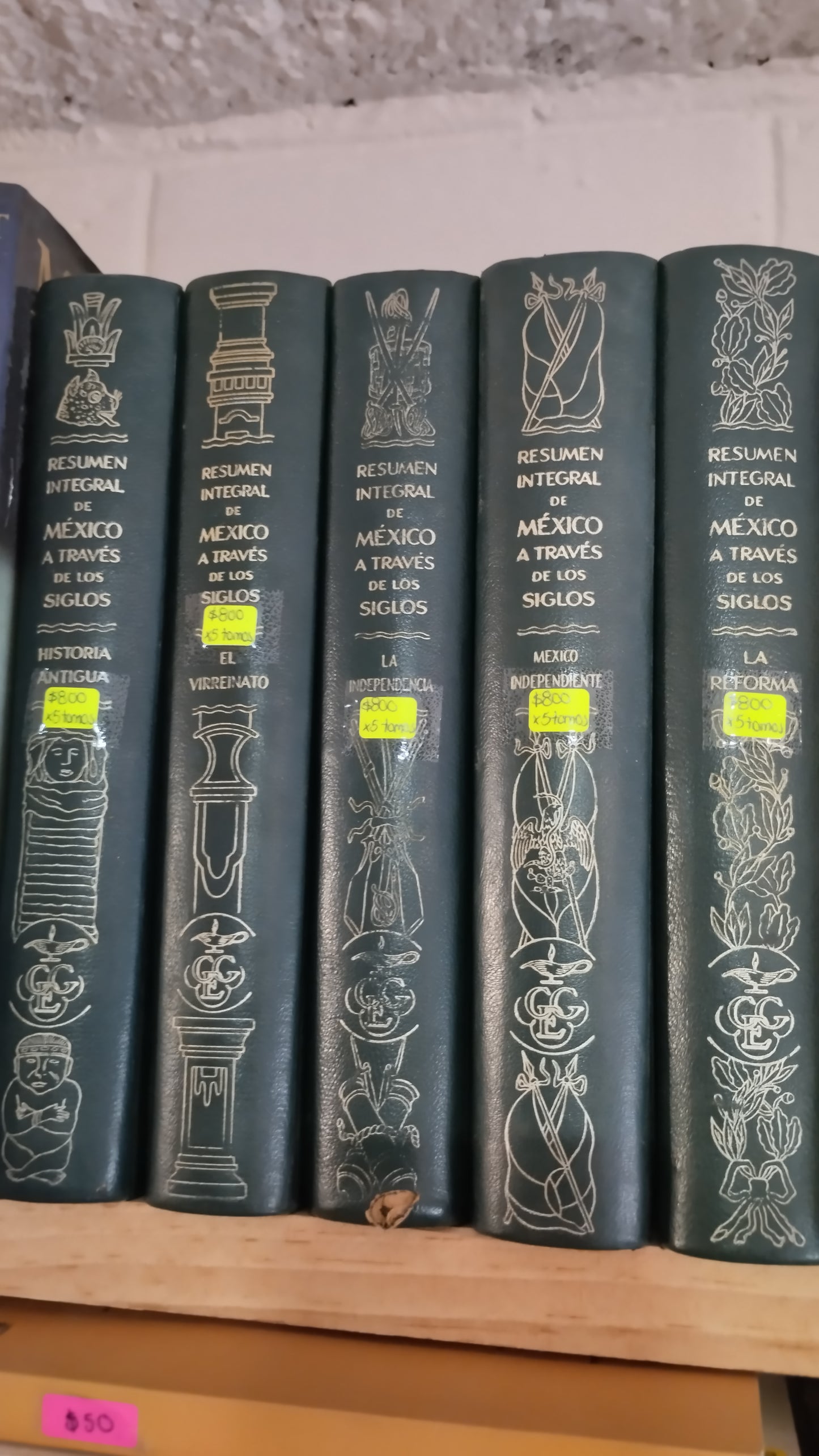 RESUMEN INTEGRAL DE MEXICO A TRAVES DE LOS SIGLOS 5 TOMOS LIBRO USADO HISTORIA ALDAMA