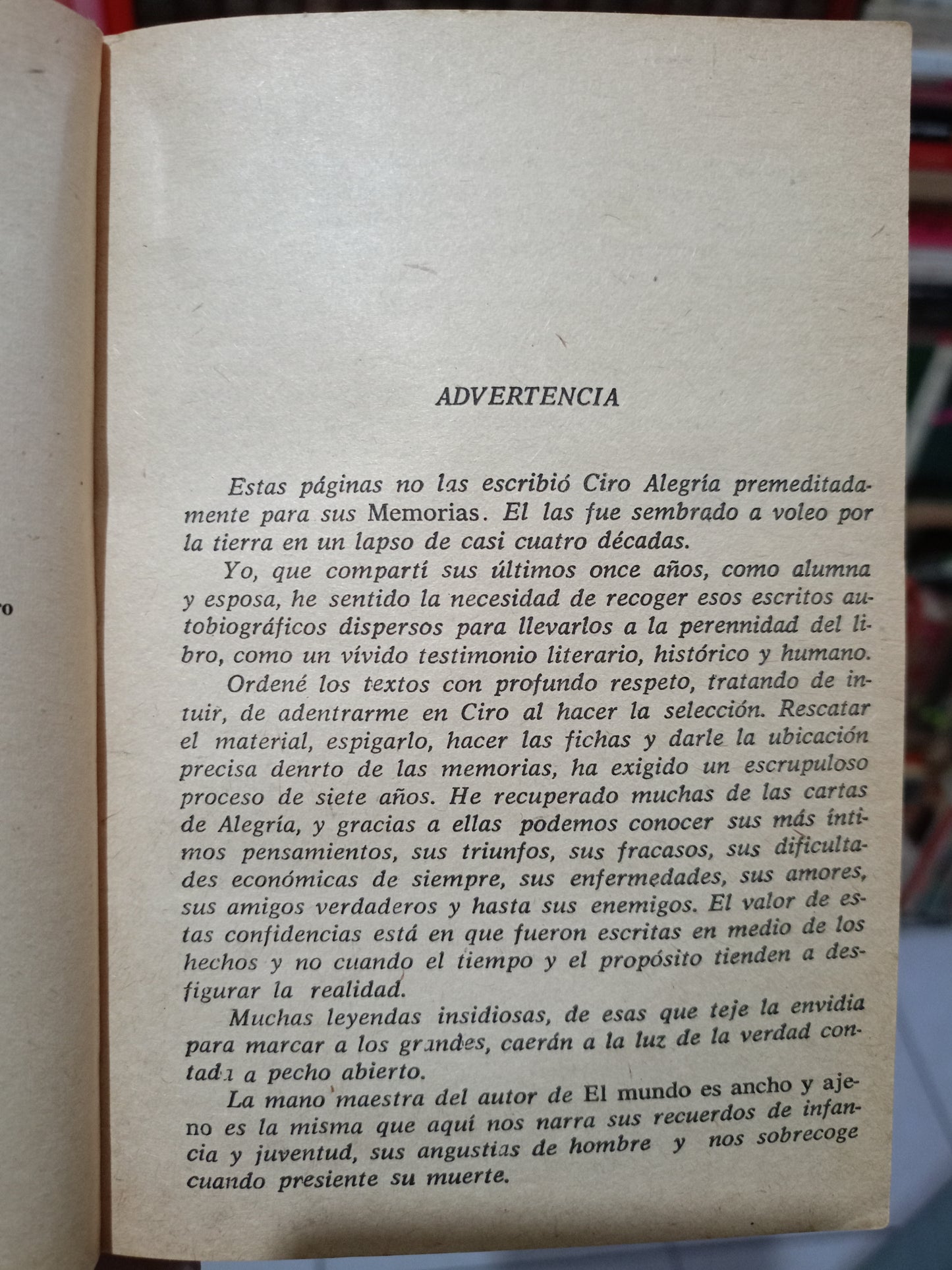 MUCHA SUERTE CON HARTO PALO MEMORIAS TOMO I POR CIRO ALEGRÍA USADO NOVELA LITERARIO 305