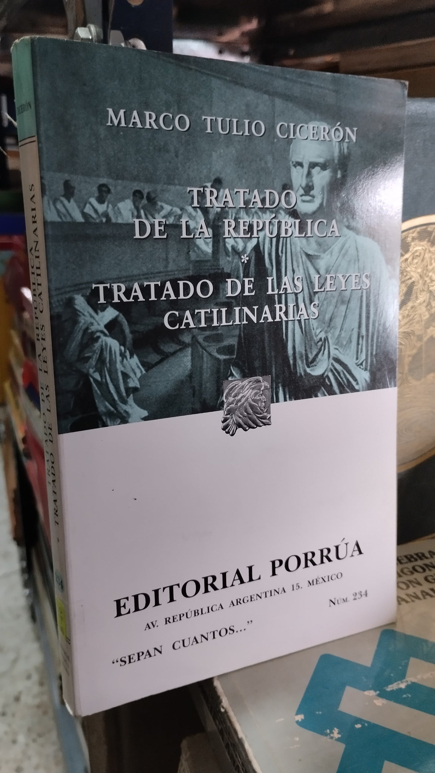 TRATADO DE LA REPUBLICA TRATADO DE LAS LEYES CATILINARIAS LIBRO USADO NOVELAS ALDAMA