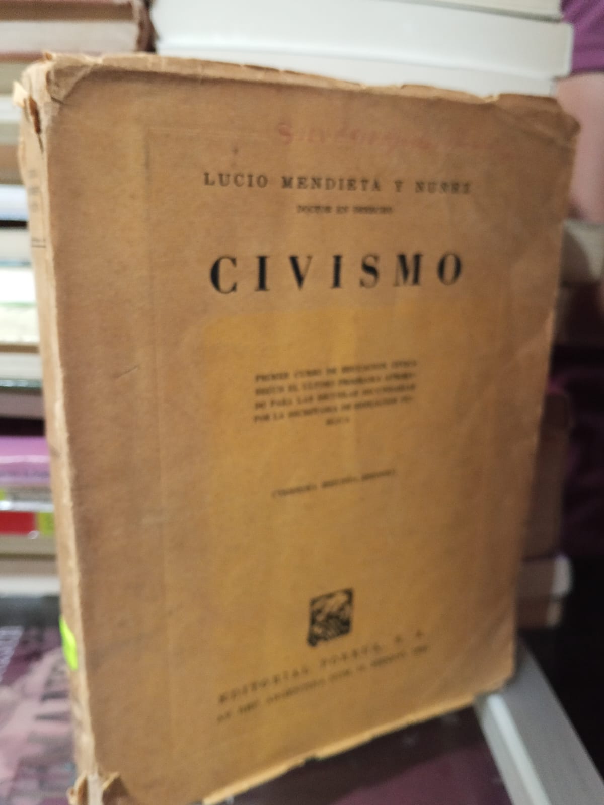 CIVISMO DE LUCIO MENDIETA Y NUÑEZ USADO SOCIOLOGIA JUAREZ 507