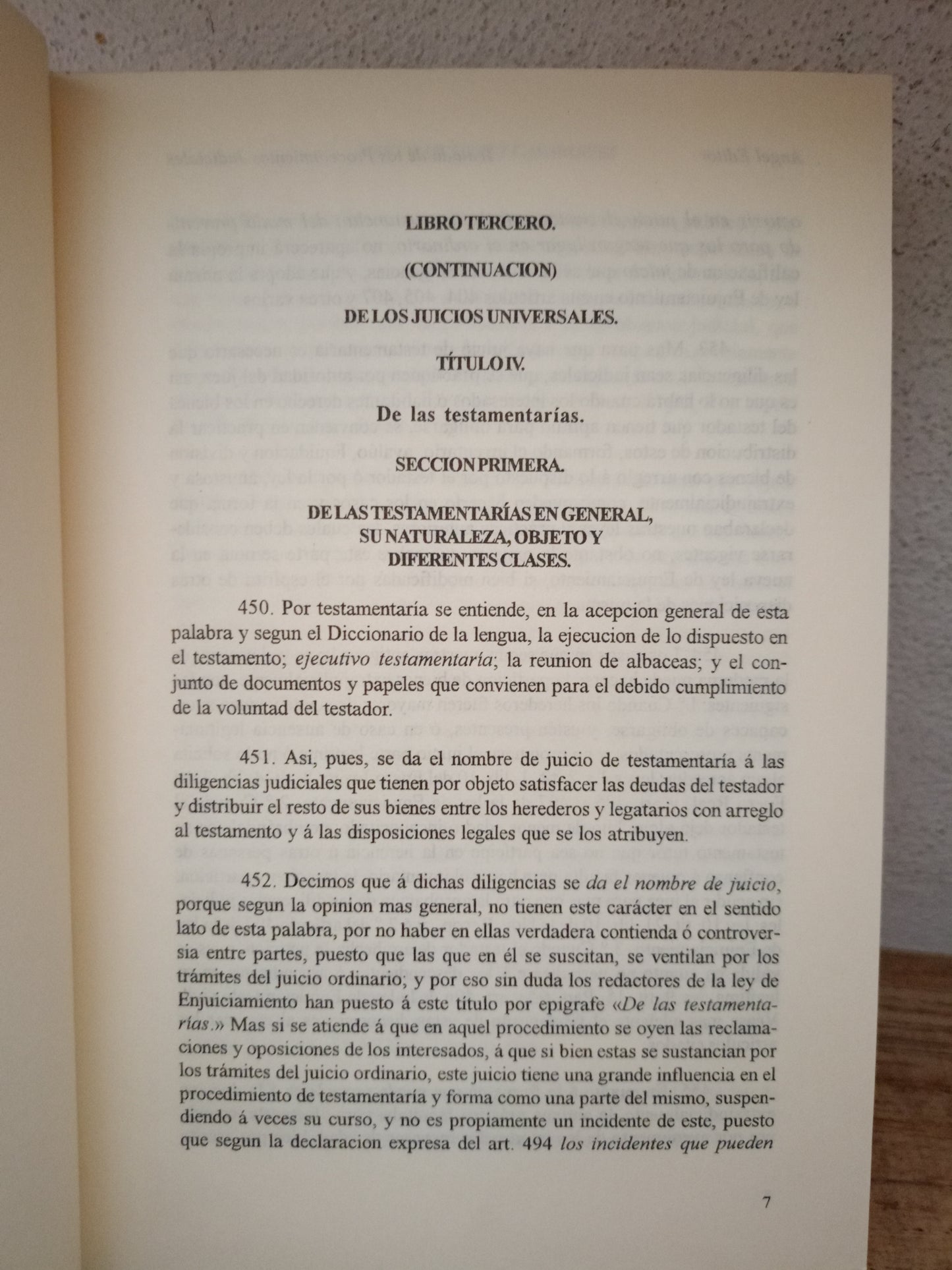 TRATADO DE LOS PROCEDIMIENTOS JUDICIALES EN MATERIA CIVIL POR JOSÉ DE VICENTE Y CARAVANTES POSADO DERECHO LITERARIO 305