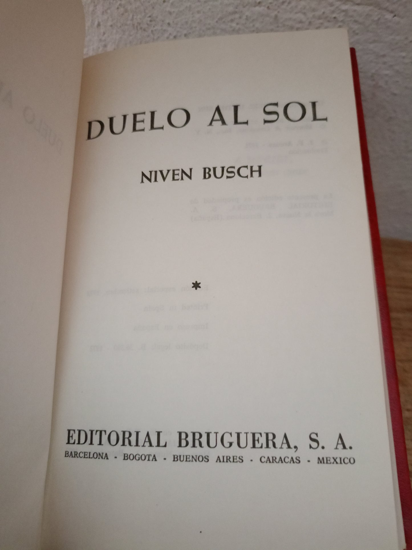 DUELO AL SOL NIVEN BUSH USADO NOVELA LITERARIO 305