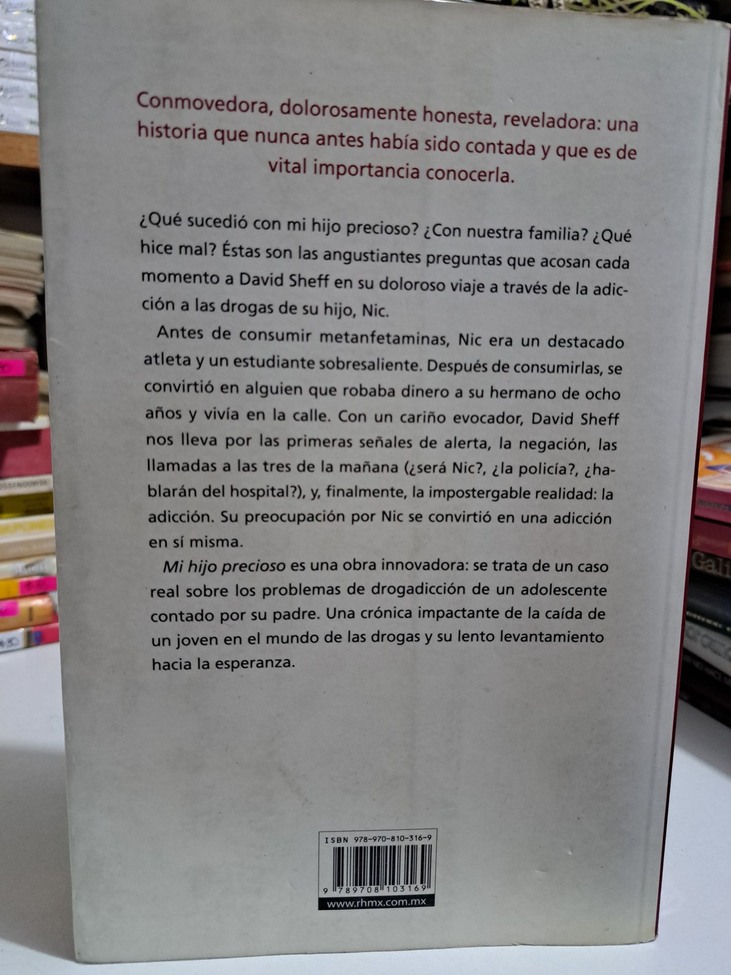 MI HIJO PRECIOSO EL VIAJE DE UN PADRE A TRAVÉS DE LAS ADICCIONES DE SU HIJO DAVID SHEFF USADO NOVELA JUÁREZ