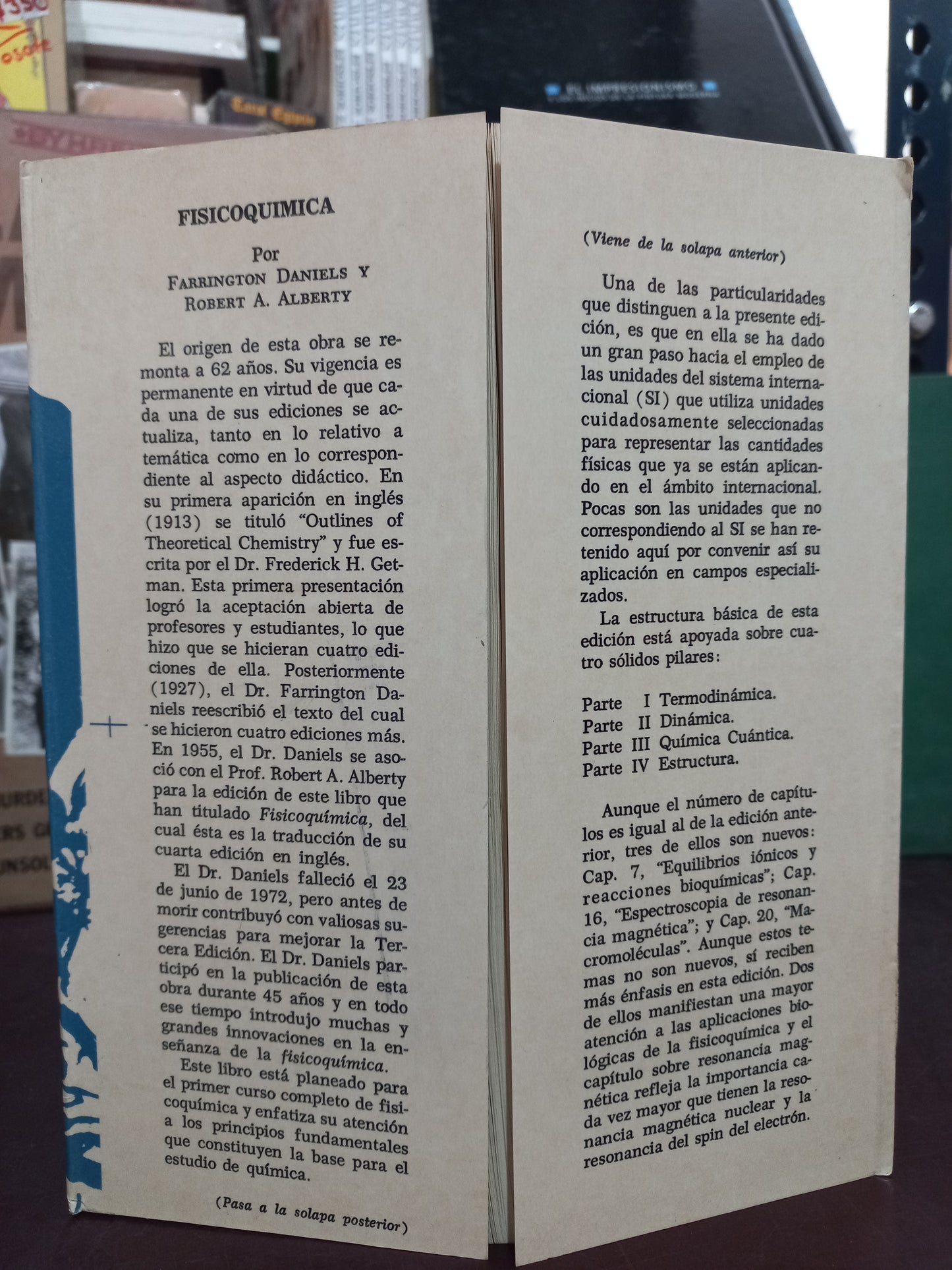 FISICOQUÍMICA POR FARRINGTON DANIELS Y ROBERT A. ALBERTY USADO QUÍMICA LITERARIO 305
