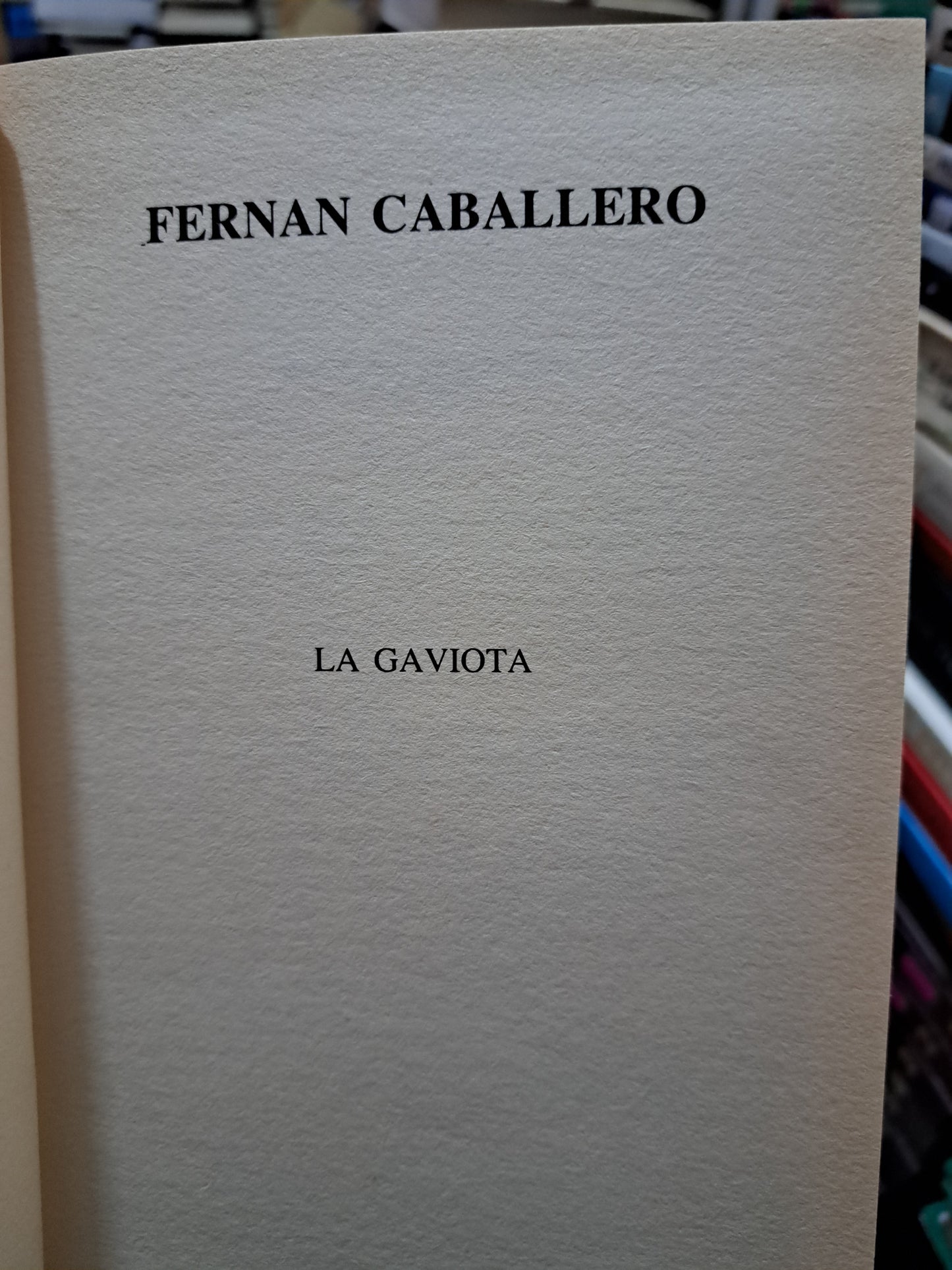 LA GAVIOTA FERNAN CABALLERO USADO NOVELA JUÁREZ