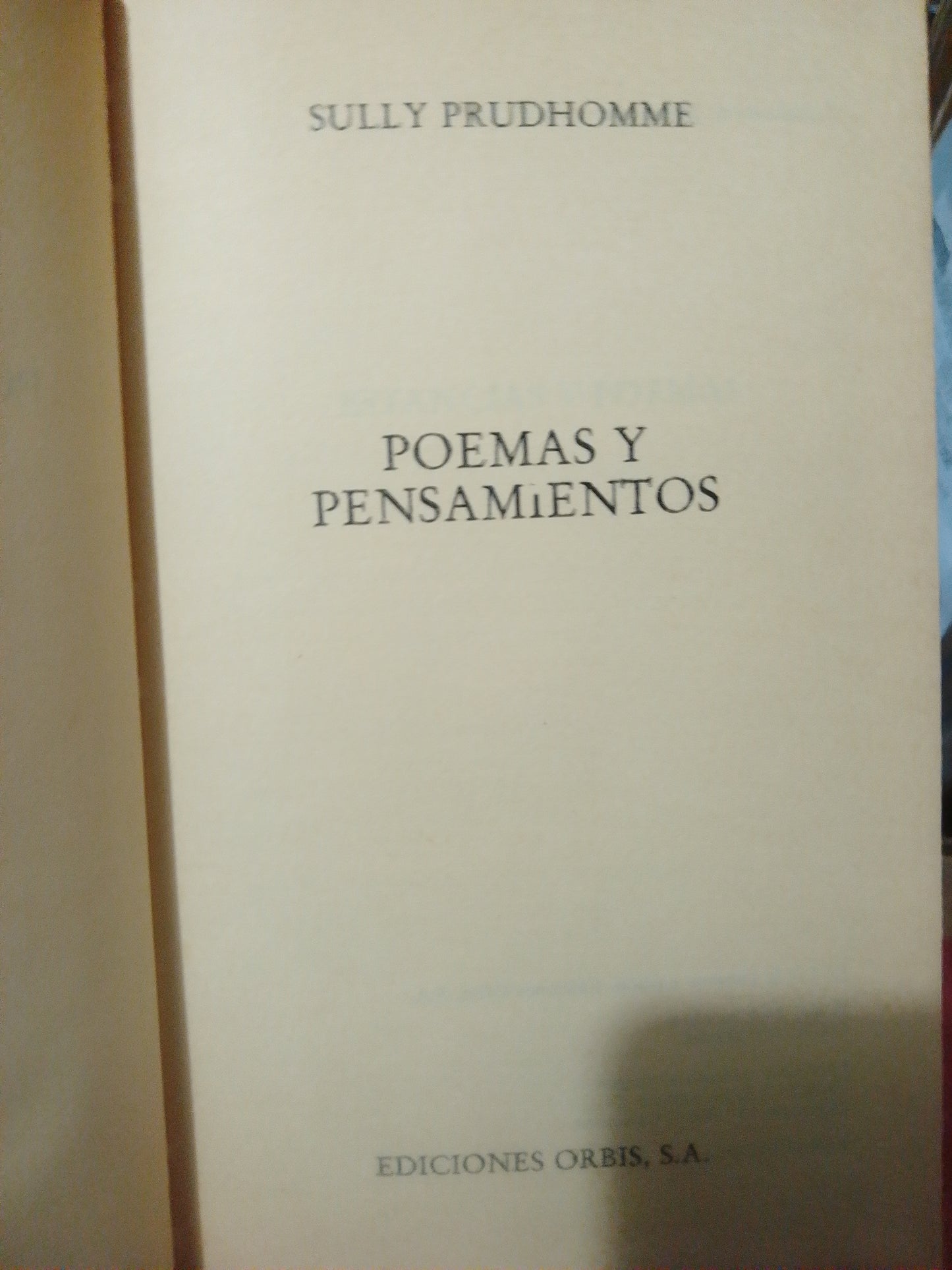 POEMAS Y PENSAMIENTO #35 POR SULLY PRODHOMME USADO NOVELA JUÁREZ