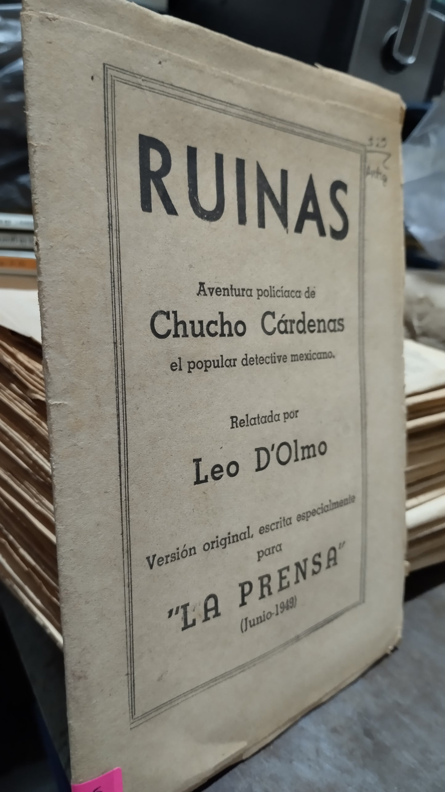 RUINAS POR CHUCHO CARDENAS LIBRO USADO ANTIGUO ALDAMA