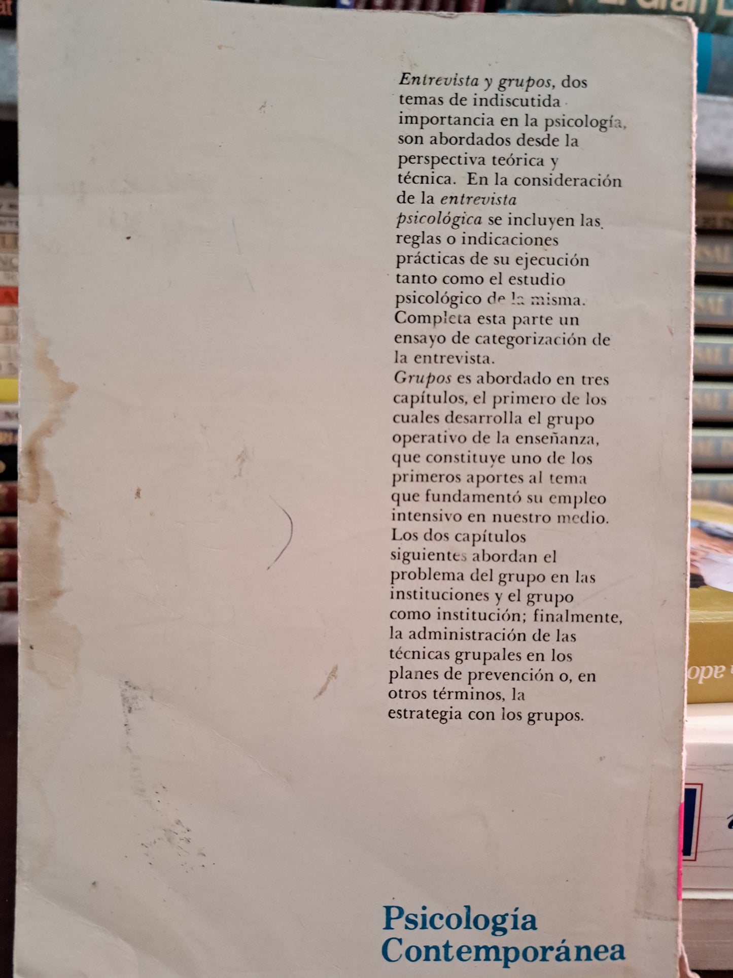 TEMAS DE PSICOLOGÍA (ENTREVISTAS Y GRUPOS) JOSÉ BLEGER USADO PSICOLOGÍA LITERARIO 305