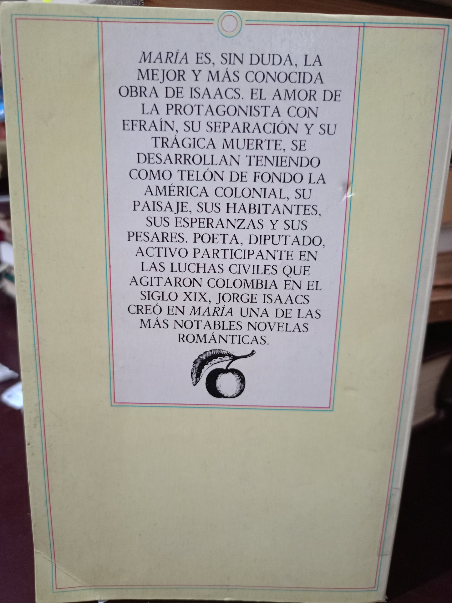 MARÍA JORGE ISAACS USADO NOVELA LITERARIO 305