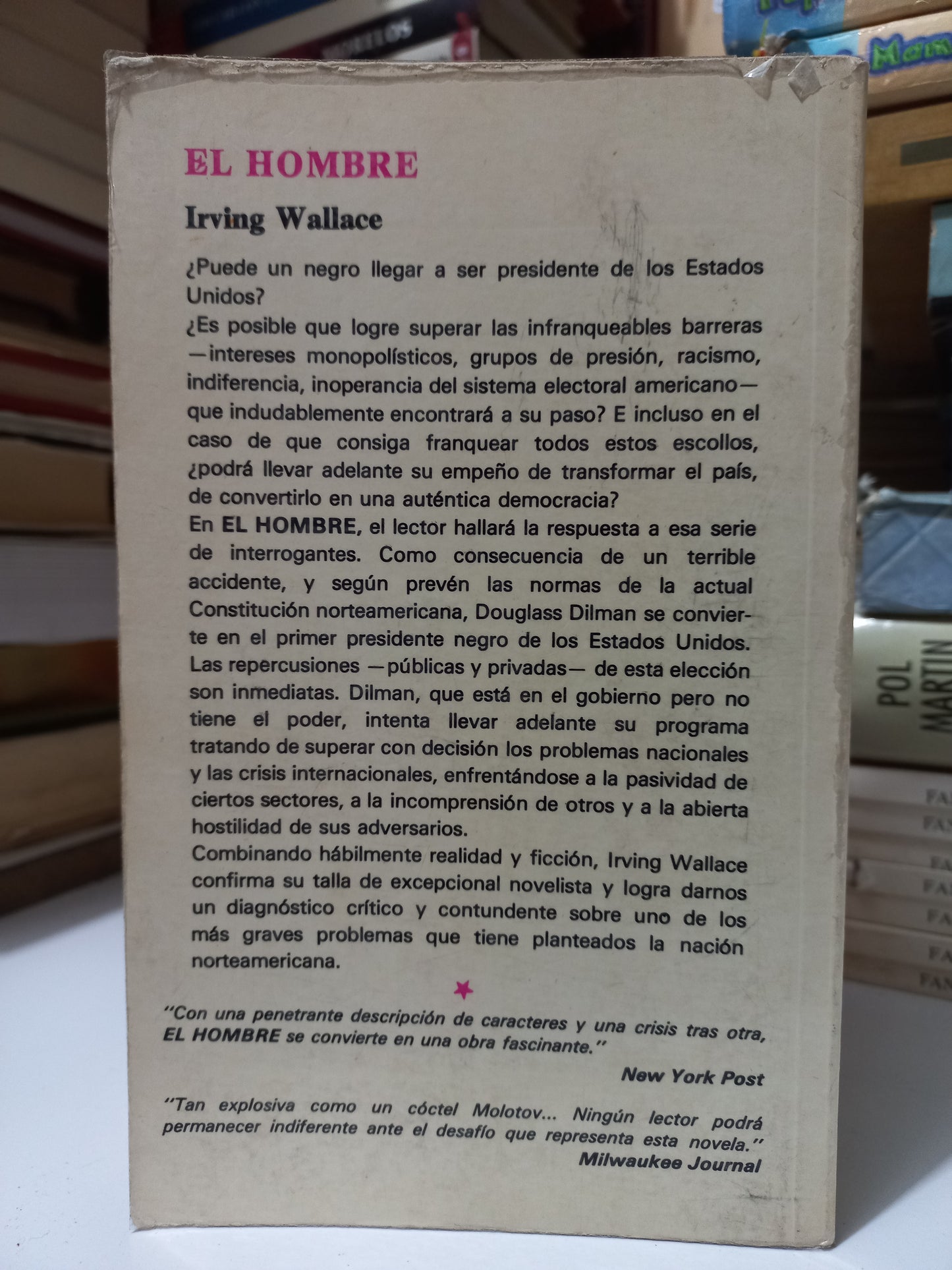 EL HOMBRE POR IRVING WALLACE USADO NOVELA JUÁREZ