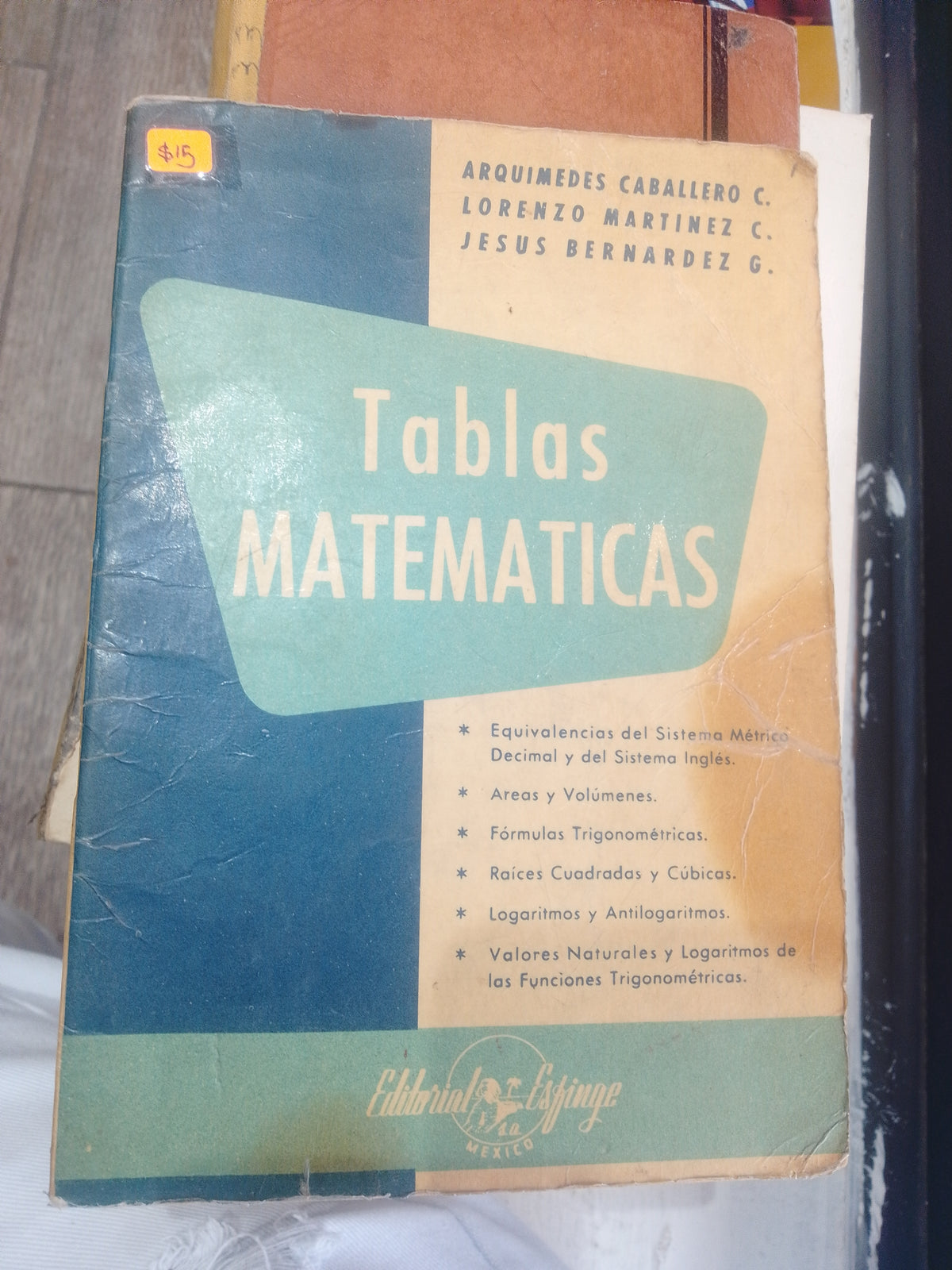TABLAS MATEMATICAS POR ARQUIMEDES CABALLERO USADO MATEMATICAS JUAREZ 515