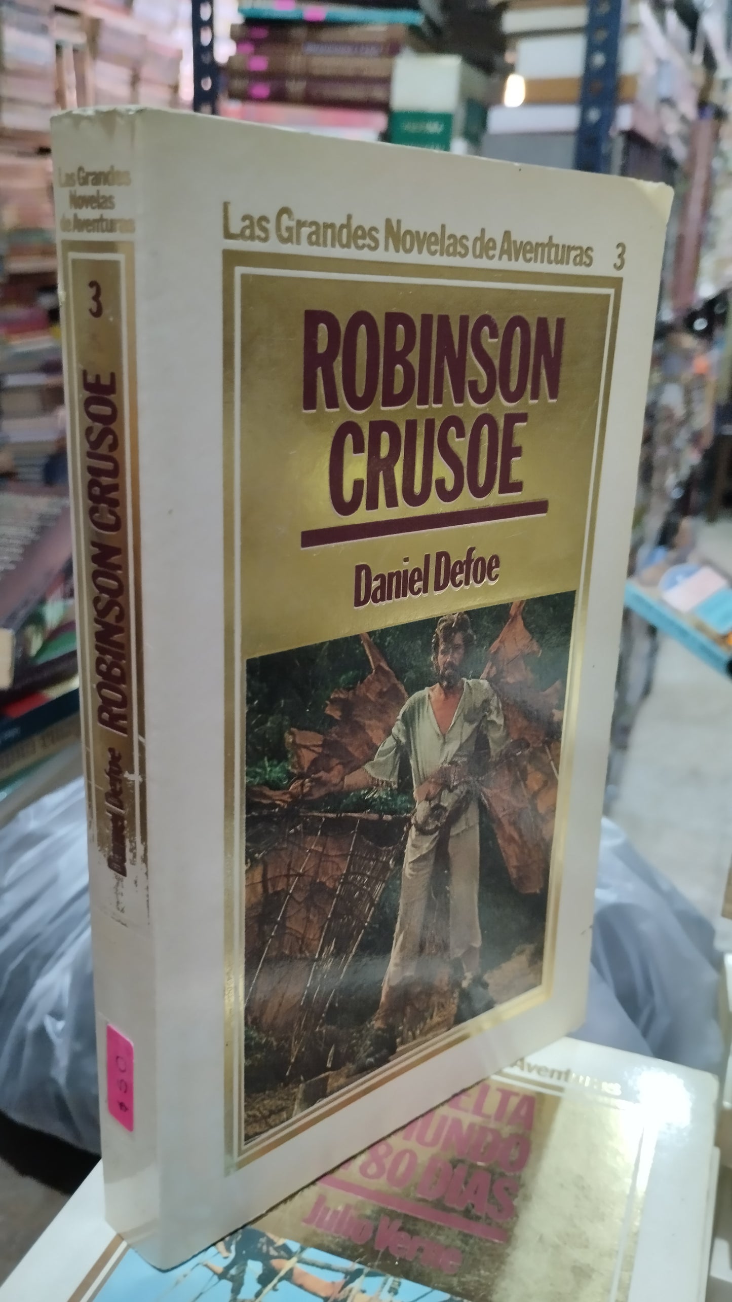 ROBINSON CRUSOE POR DANIEL DEFOE LIBRO USADO NOVELAS ALDAMA