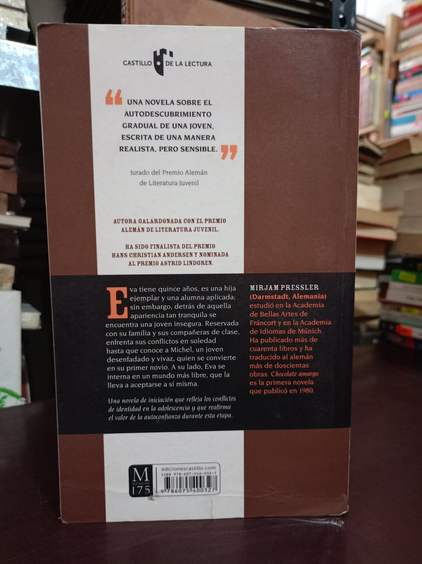 CHOCOLATE AMARGO POR MIRJAM PRESSLER USADO NOVELA LITERARIO 305