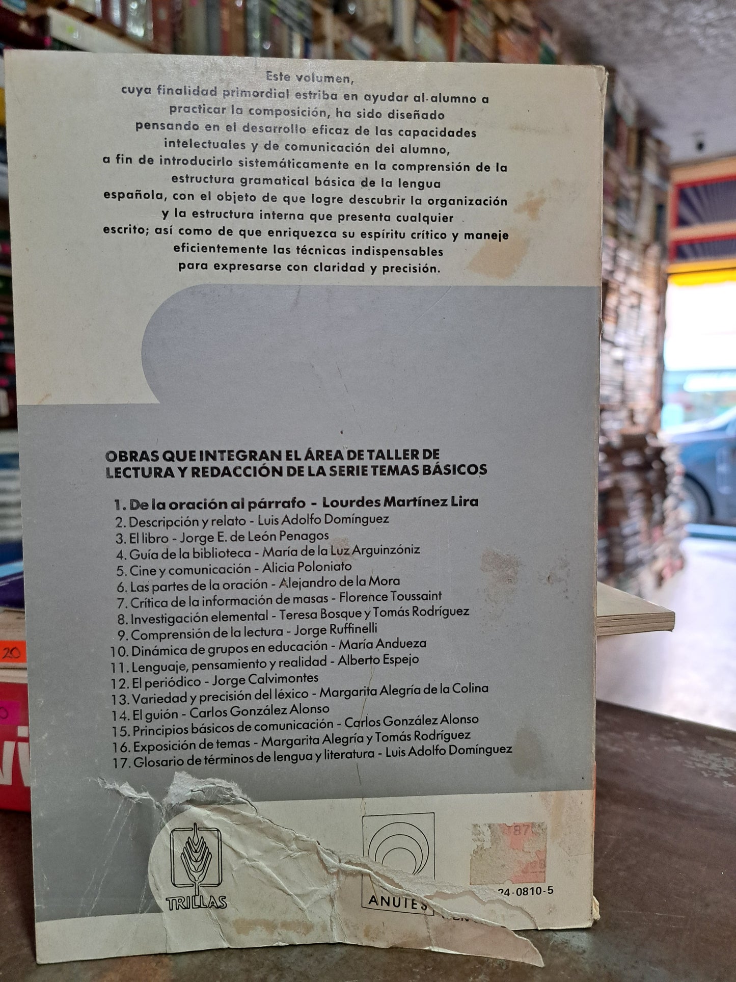 DE LA ORACIÓN AL PÁRRAFO LOURDES MARTÍNEZ LIRA USADO EDUCACIÓN ALDAMA