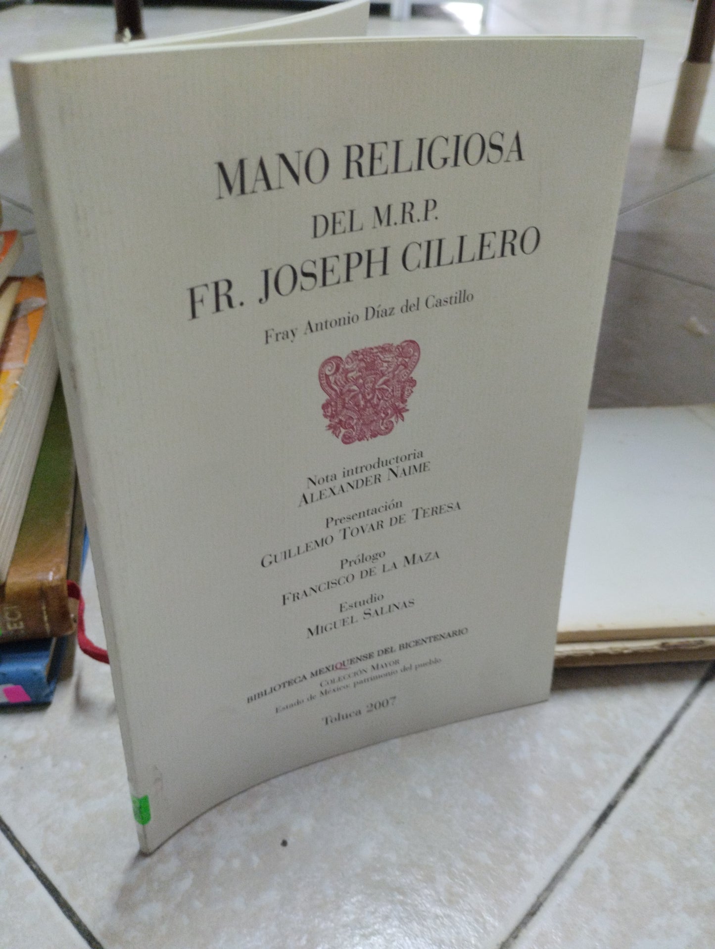 MANO RELIGIOSA DEL MRP FR JOSEPH CILLERO, FRAY ANTONIO DIAZ DEL CASTILLO, USADO, RELIGION, JUAREZ 515