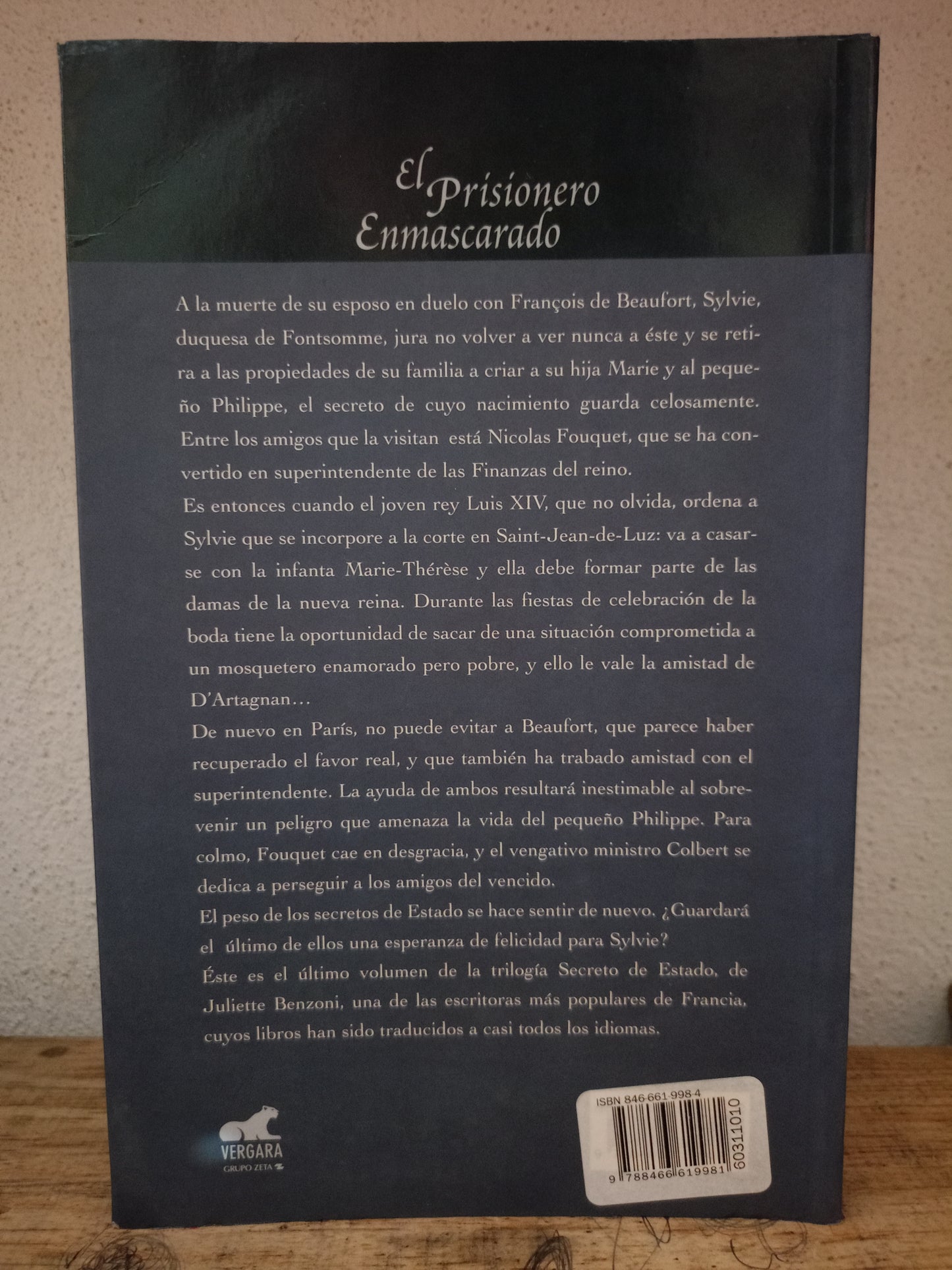 SECRETO DE ESTADO III EL PRISIONERO ENMASCARADO POR JULIETTE BENZONI USADO NOVELA LITERARIO 305