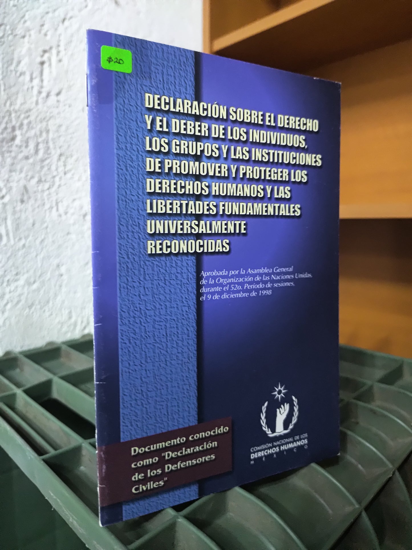 DECLARACION SOBRE EL DERECHO Y EL DEBER DE LOS INDIVIDUOS POR LA CDNH USADO DERECHO JUAREZ 515
