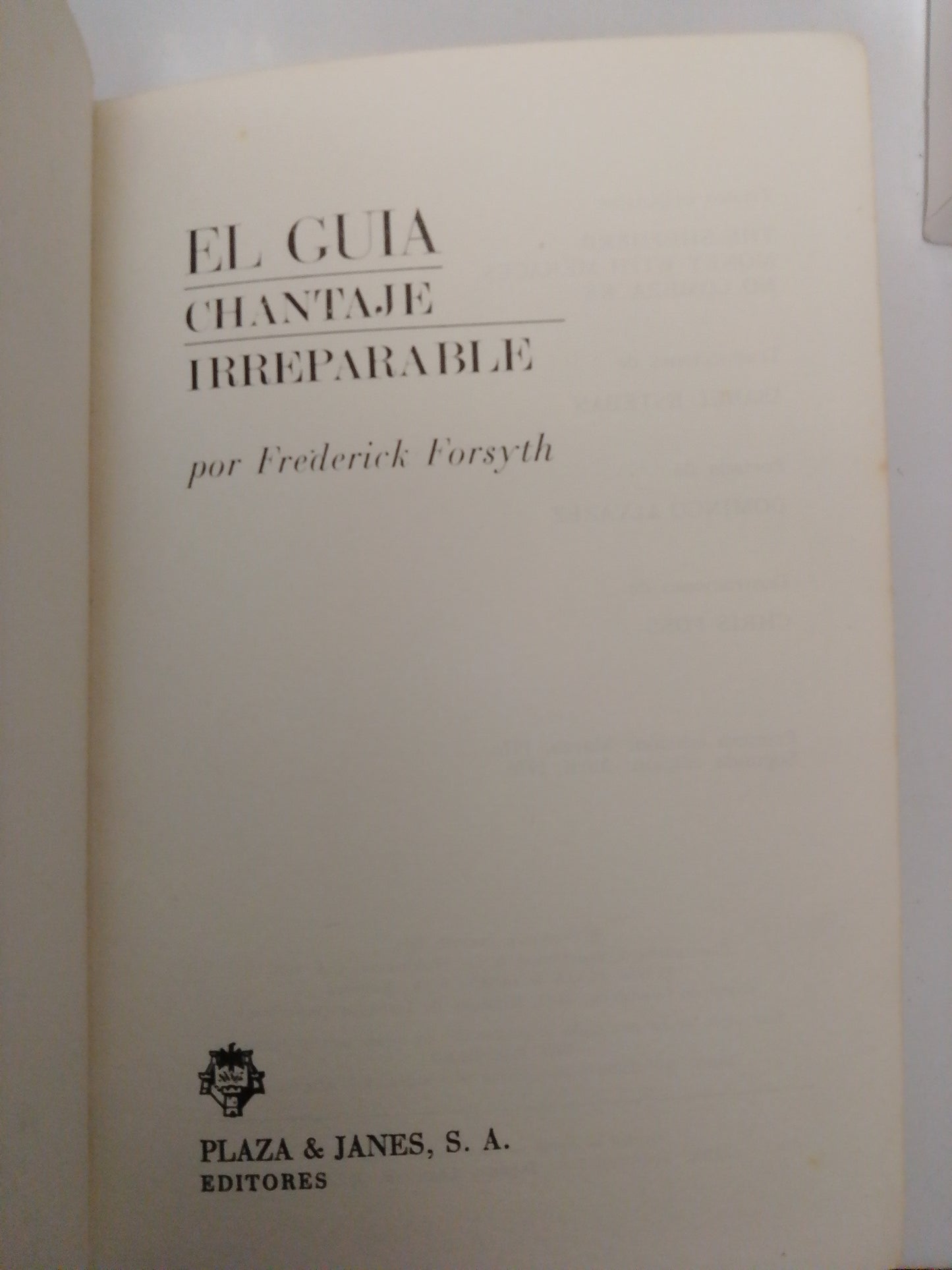 EL GUIA POR FREDERICK FORSYTH USADO NOVELAS JUAREZ
